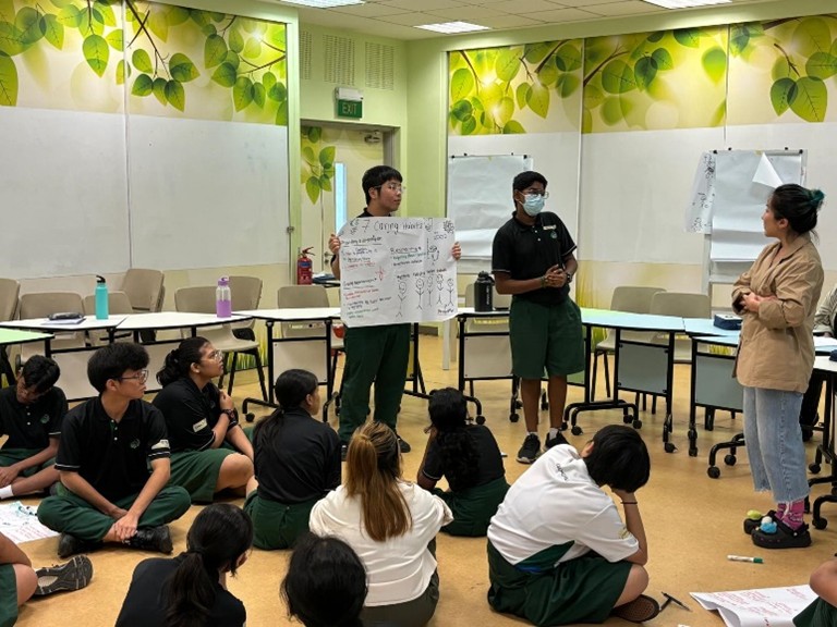 A collaborative project presentation during a structured training workshop for Peer Support Leaders, focusing on mental wellness and a culture of care.