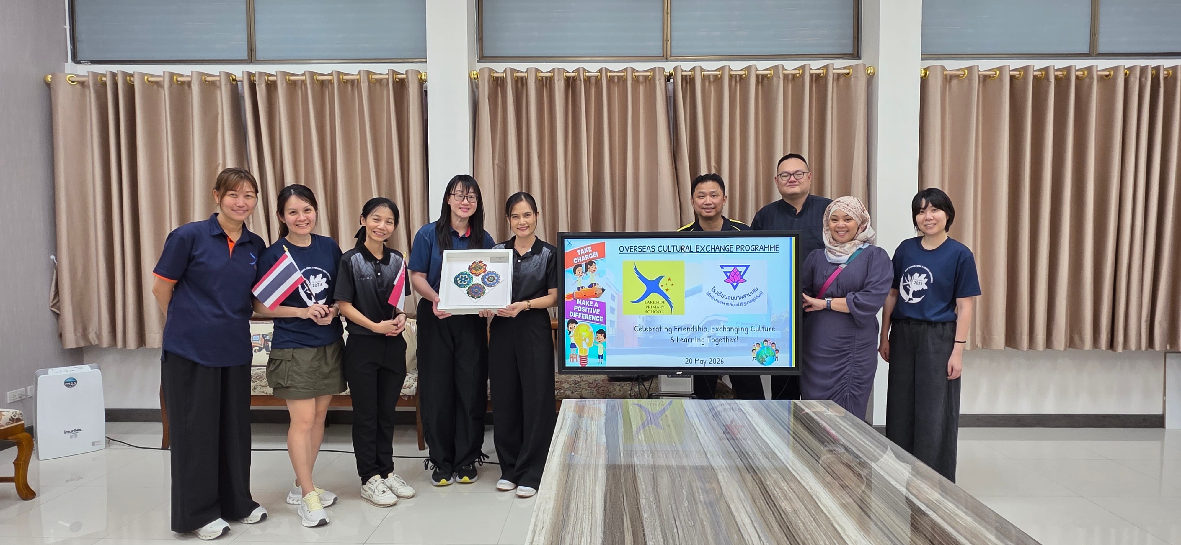 Our teachers take a group photo with the teachers at Wat Bot and Anubasamsen School