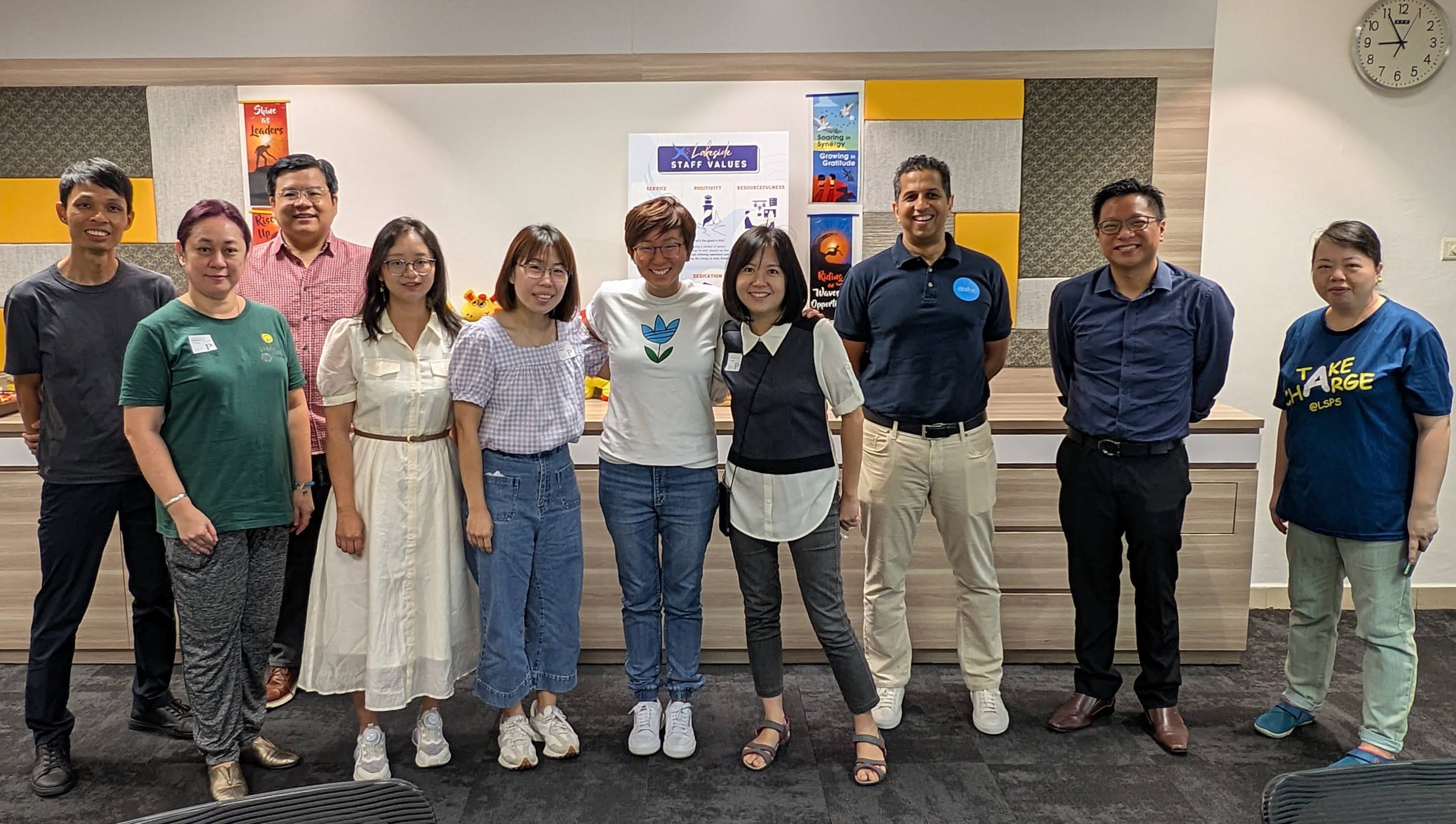 Our parent speakers posing together for a photo with our vice-principal, Ms Han