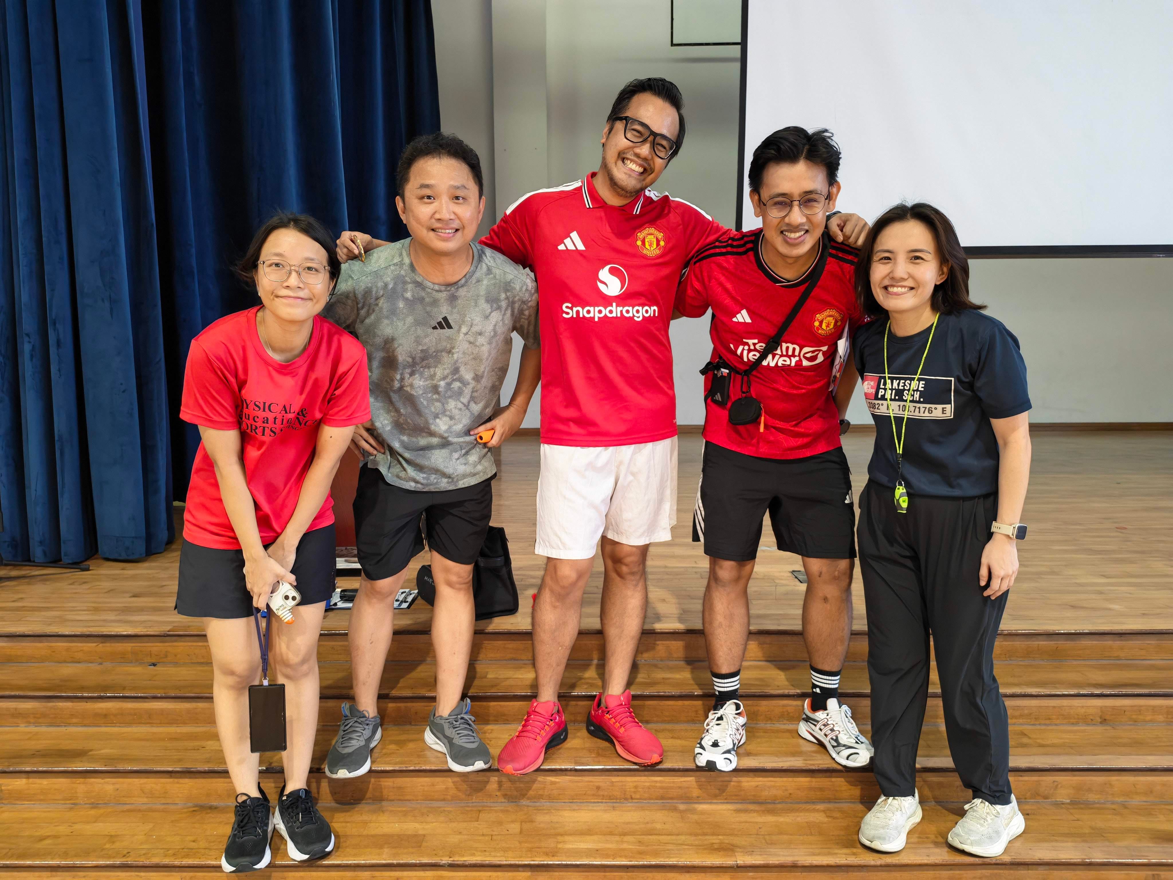 The teachers from the PE department who planned the Interclass games, posed for a group photo at the end of event.