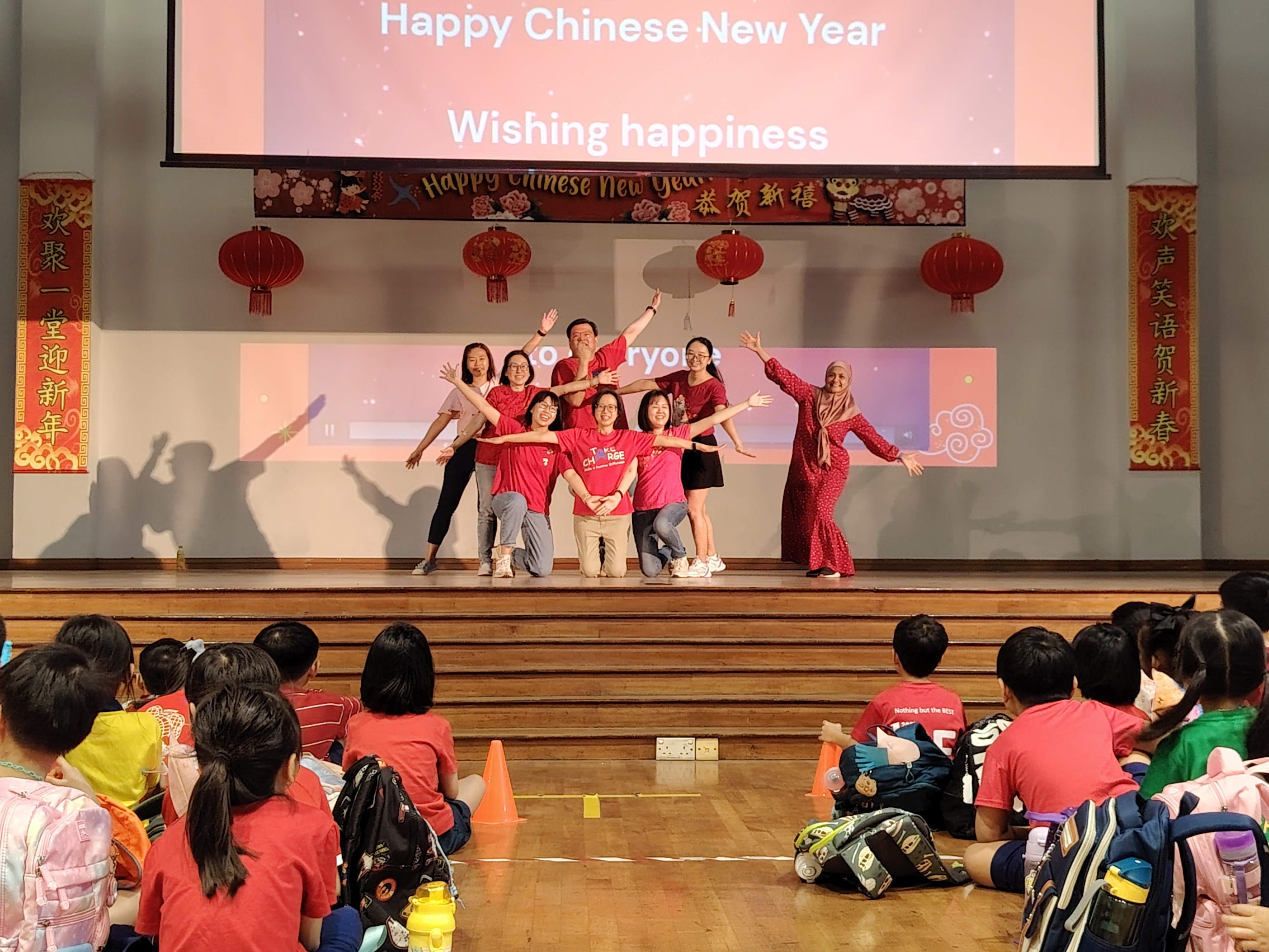 Our PSG members on stage performing with their fabulous song and dance