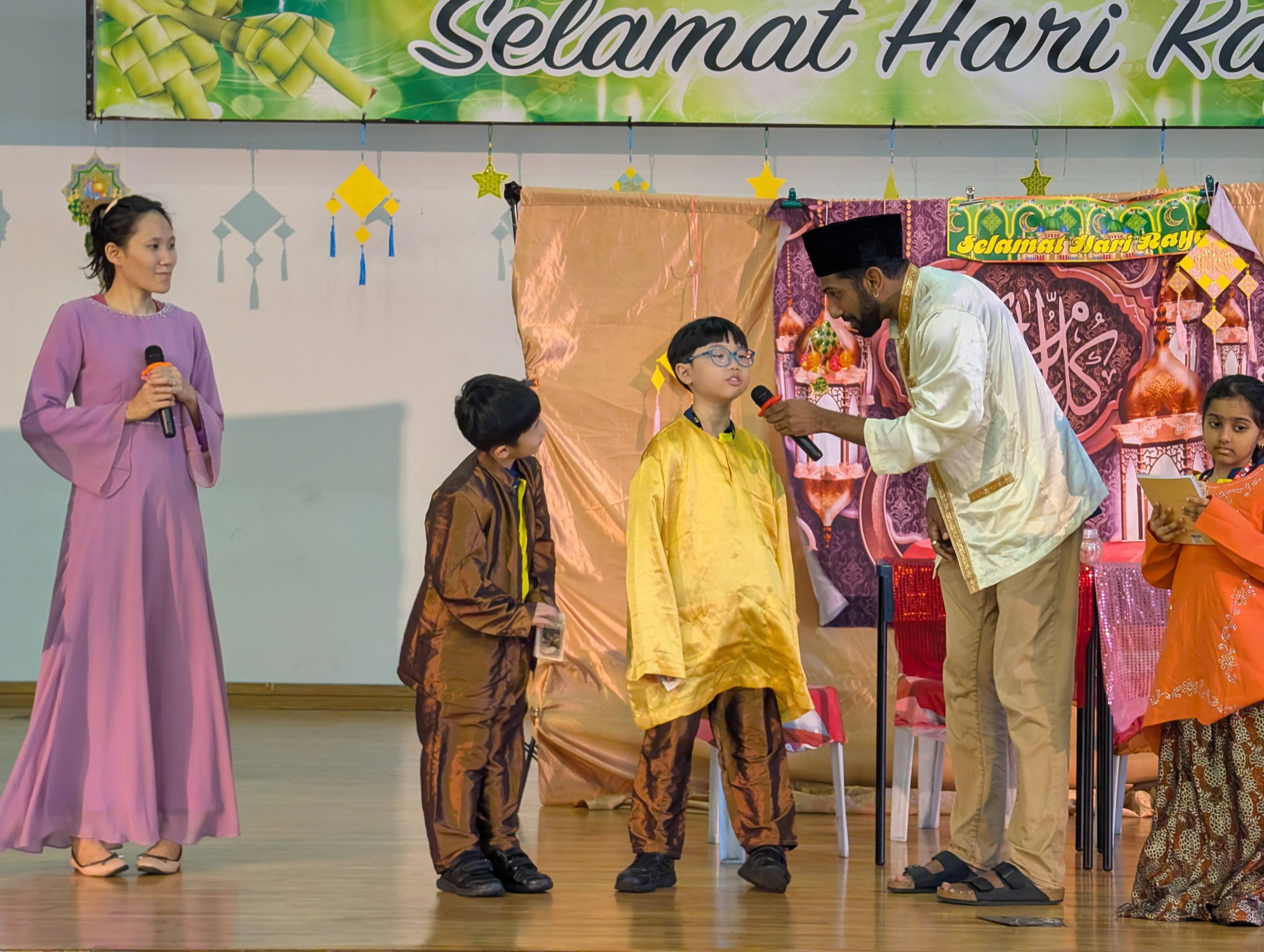 Students participating in the quiz segment