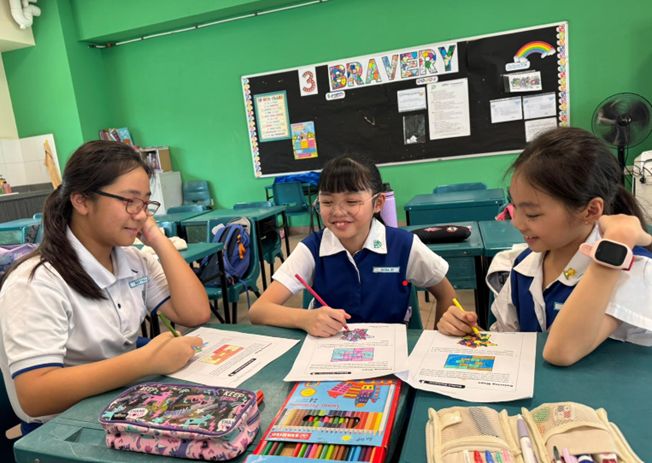 Pupils learning through group work.