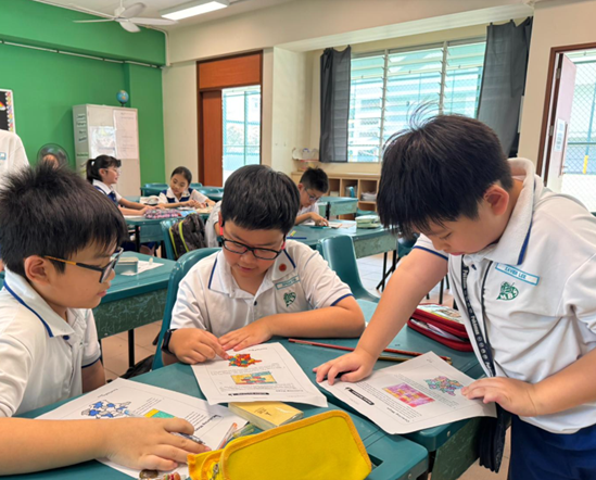 Pupils learning through group work.