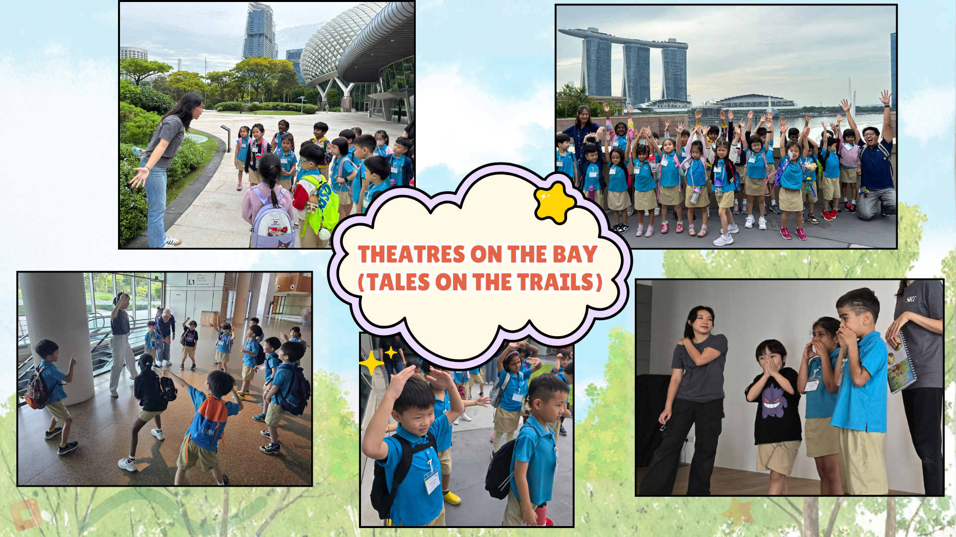 Students on a learning journey to Theatres on the Bay, exploring the Esplanade and taking part in drama activities.