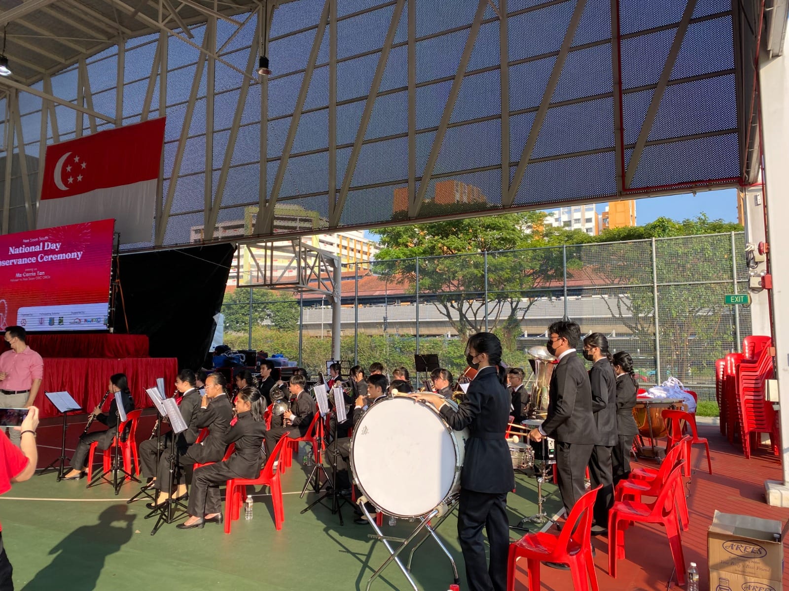 Concert band performing during National Day Celebrations