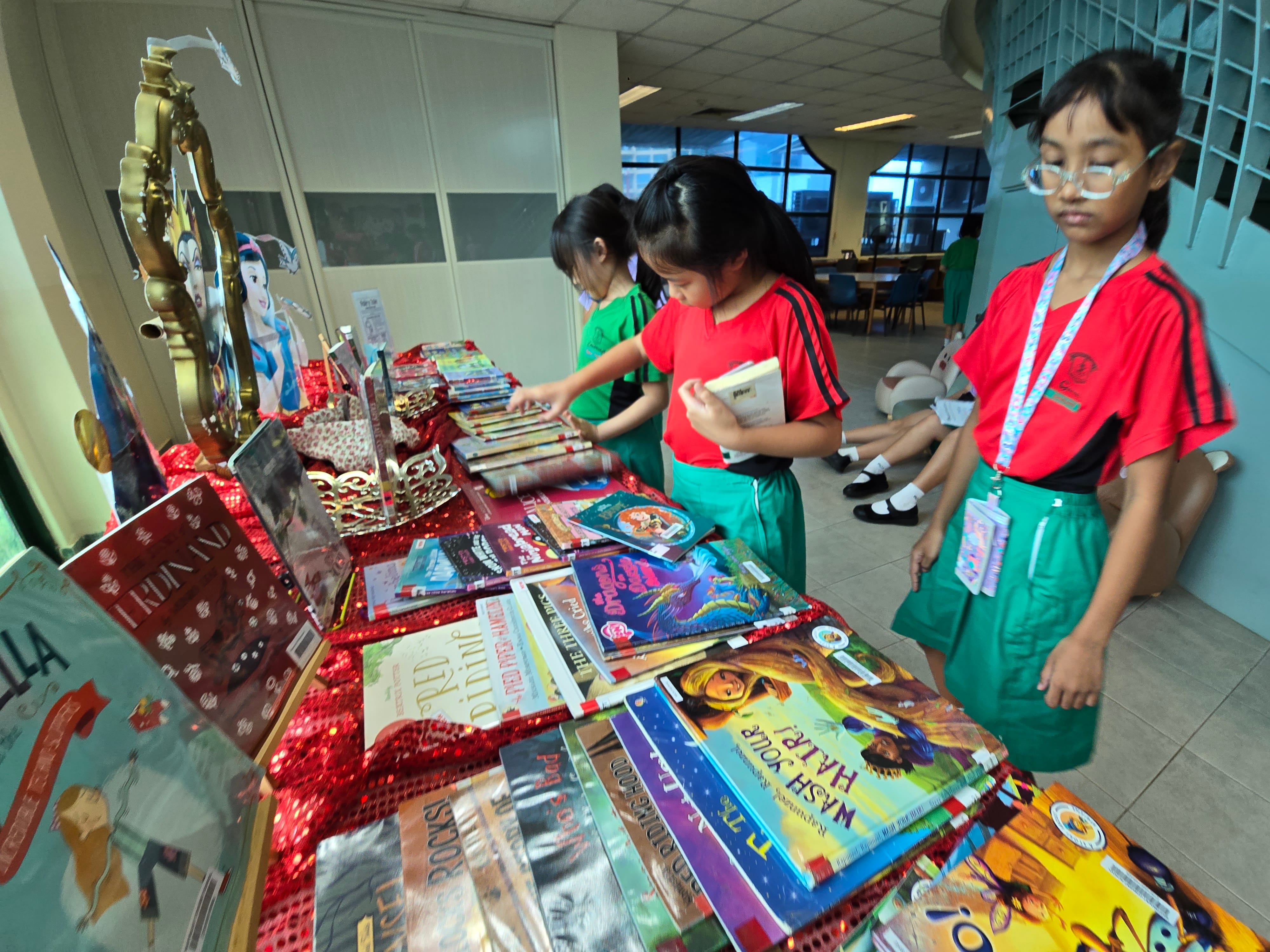 Girls looking for books