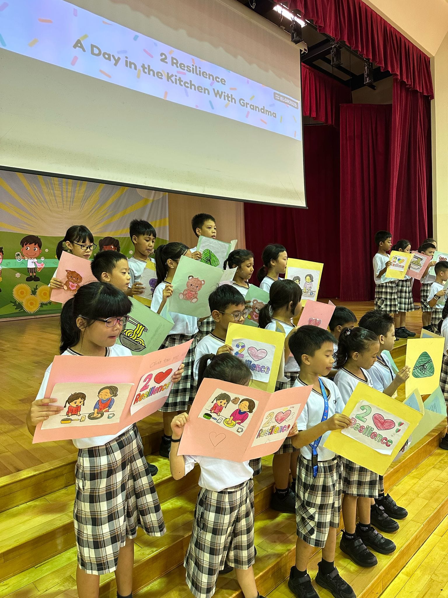 Primary 1 & 2 students performing at the Choral Recital