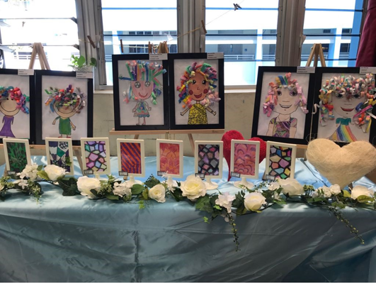 Pupils’ artworks exhibited in the Art Room