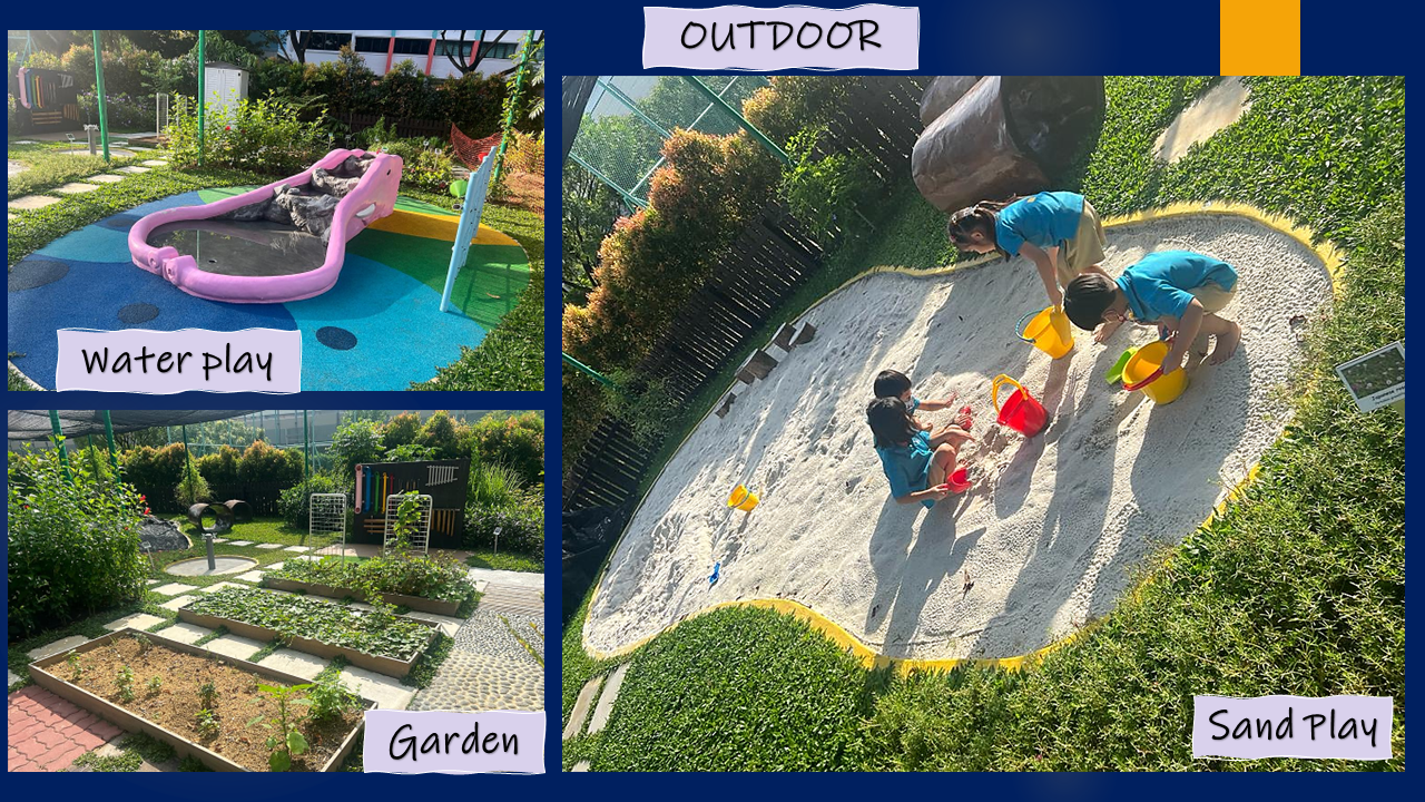 KCare water play, garden and sandpit areas