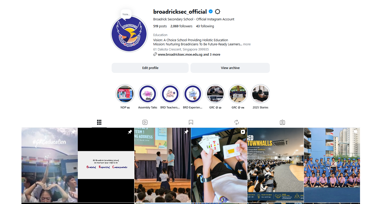 Our Instagram page