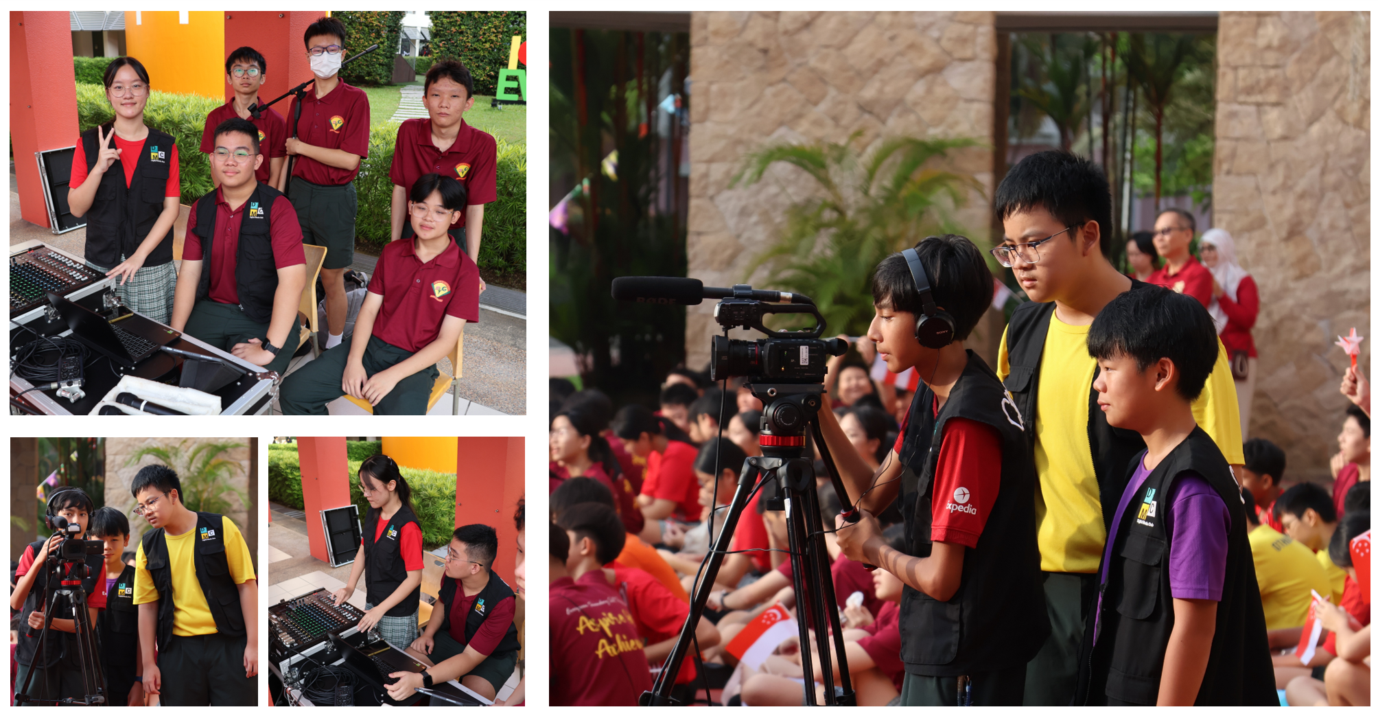 DMC students in crew vests carrying out their duty during an event.