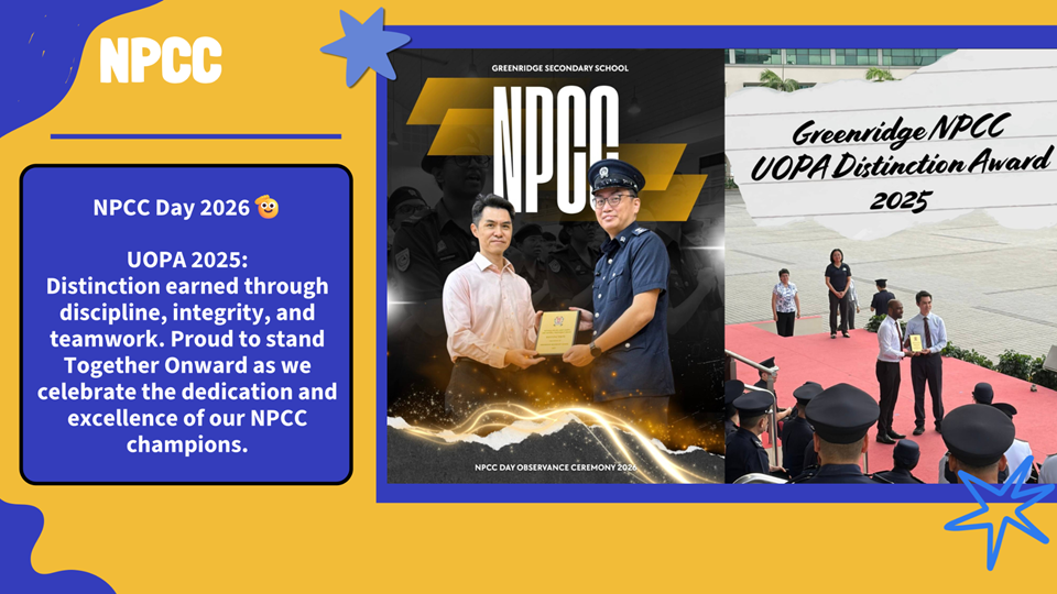 Enter a desGreenridge Secondary School’s NPCC unit received the UOPA Distinction Award 2025, recognising the cadets’ excellence in discipline, integrity, teamwork, and commitment to service.criptive alt text.