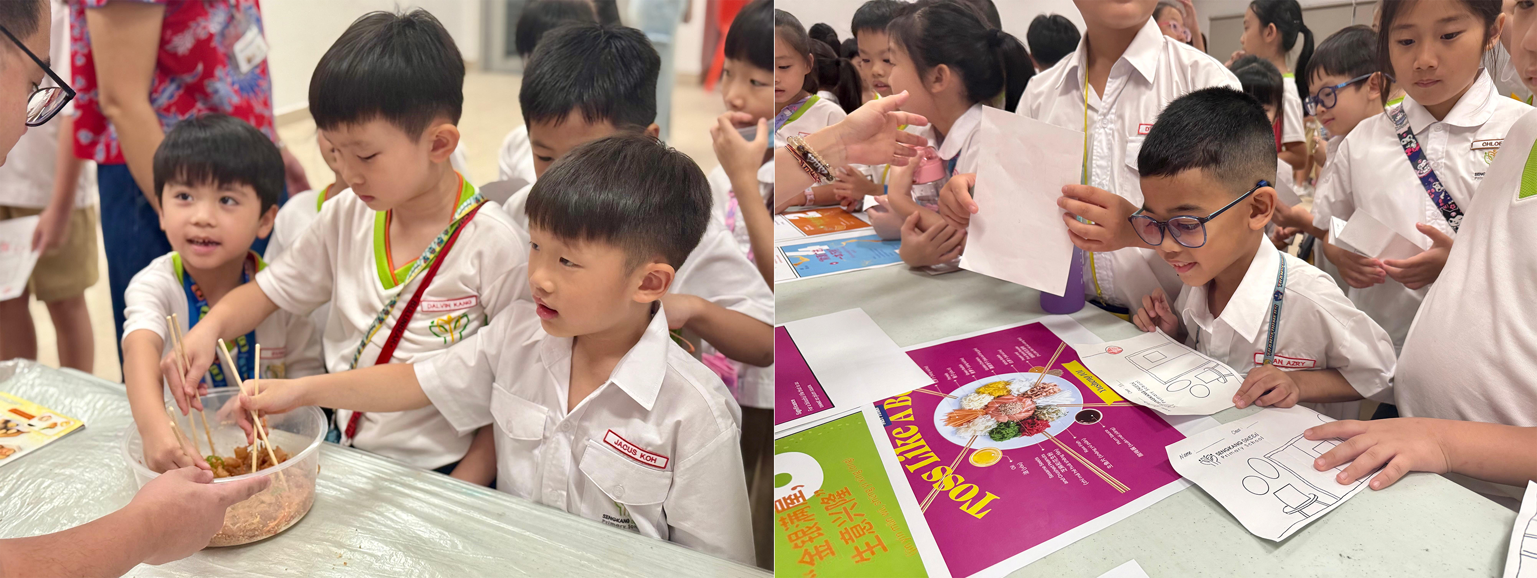 Learning comes alive as our SKGians learned and experienced tossing of Yusheng