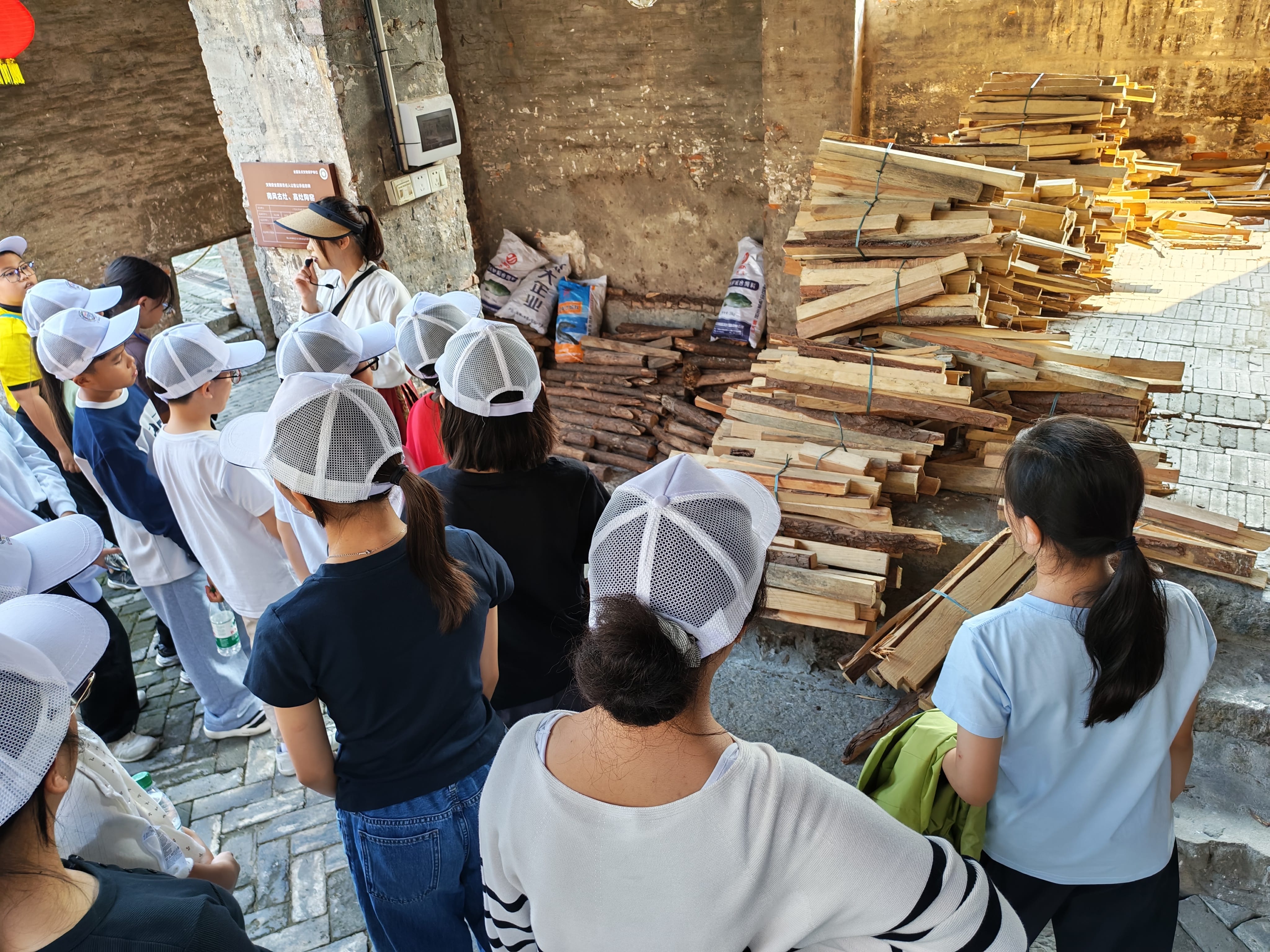 Students learning about traditional craftsmanship.