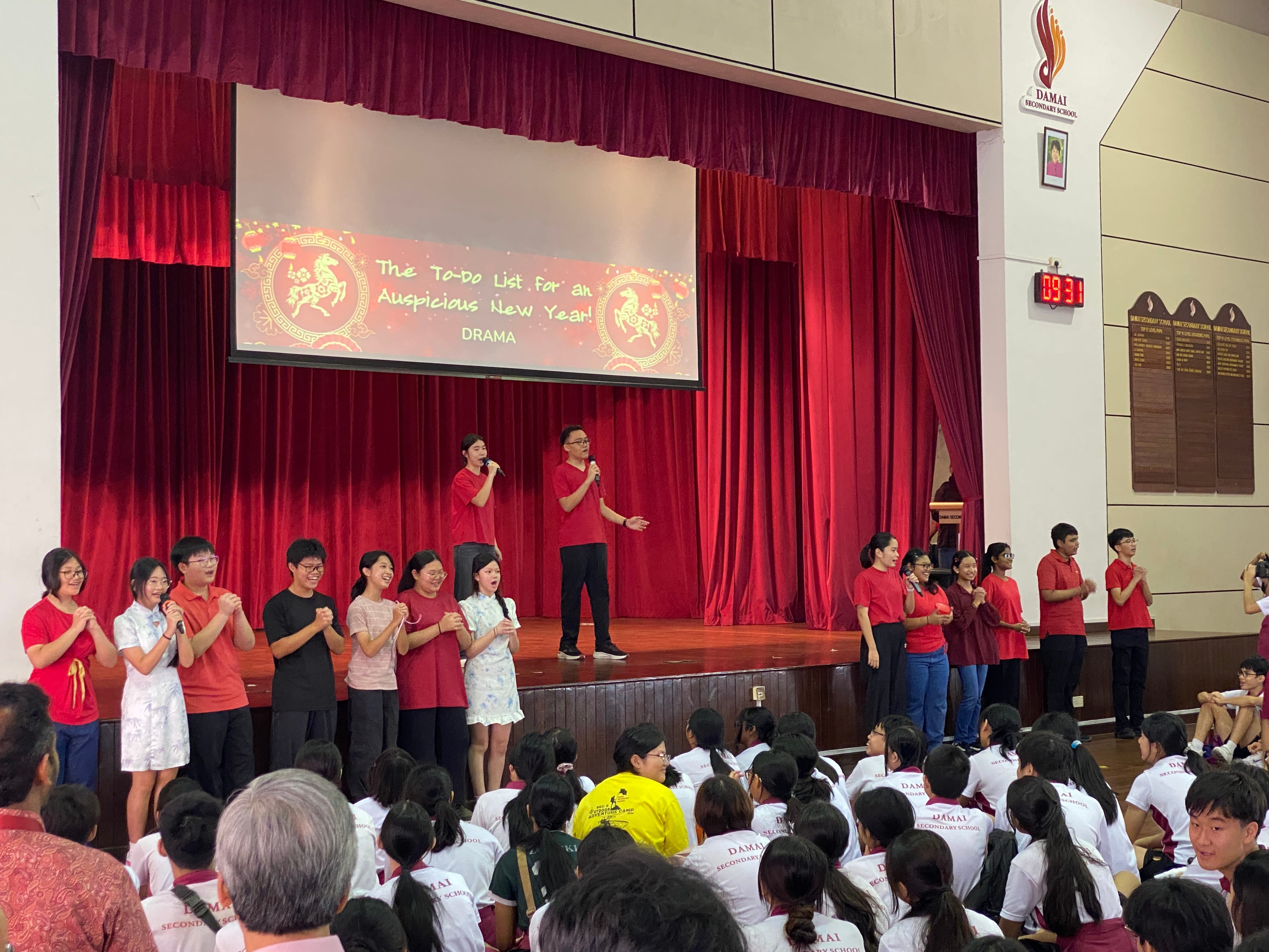 Students performing during the Chinese New Year celebrations