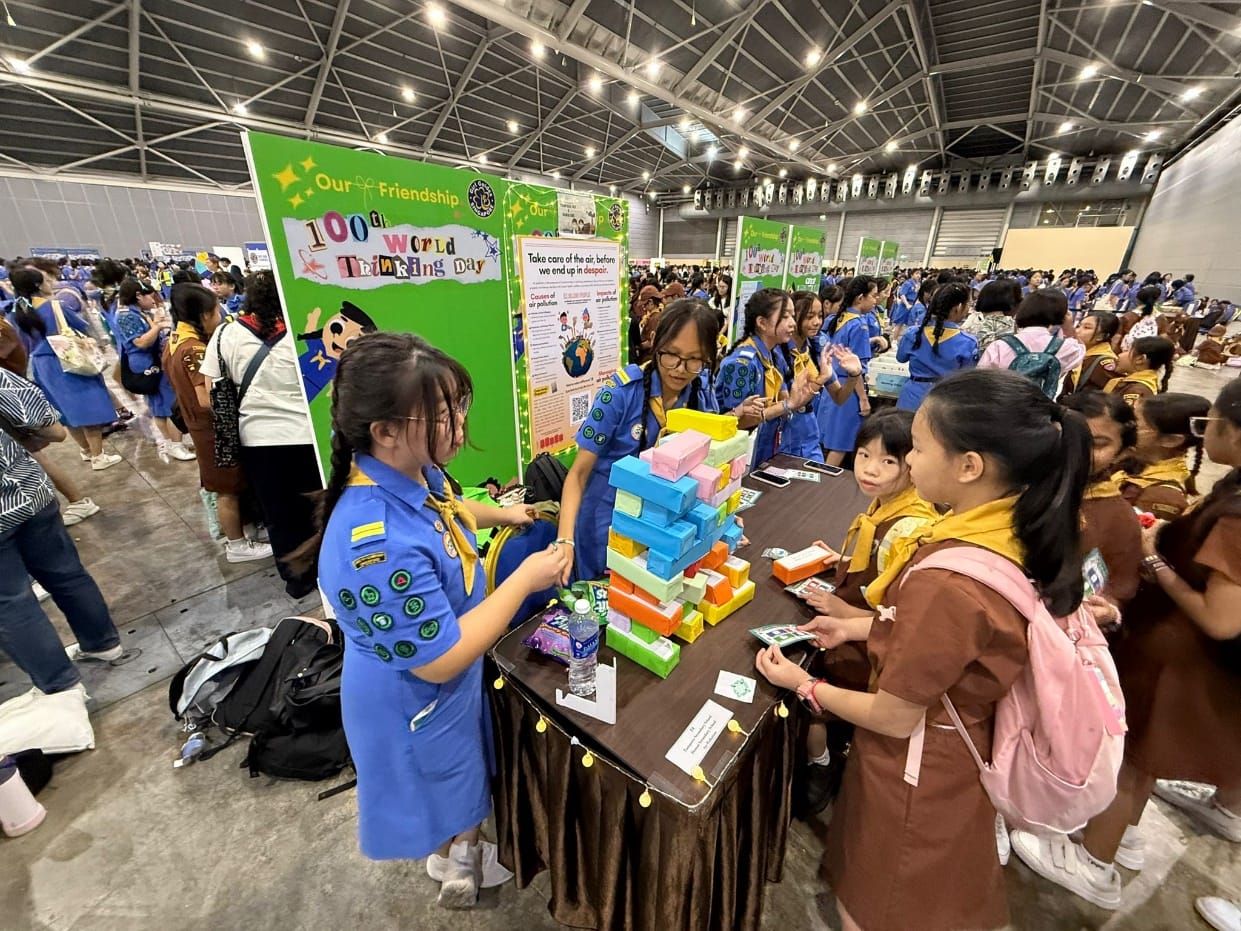 Managing booth at World Thinking Day 2026 celebration at Expo
