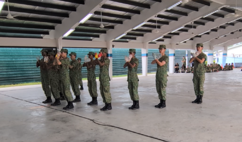 Cadets displaying their choreography during the NCC Free Style Drill Competition.