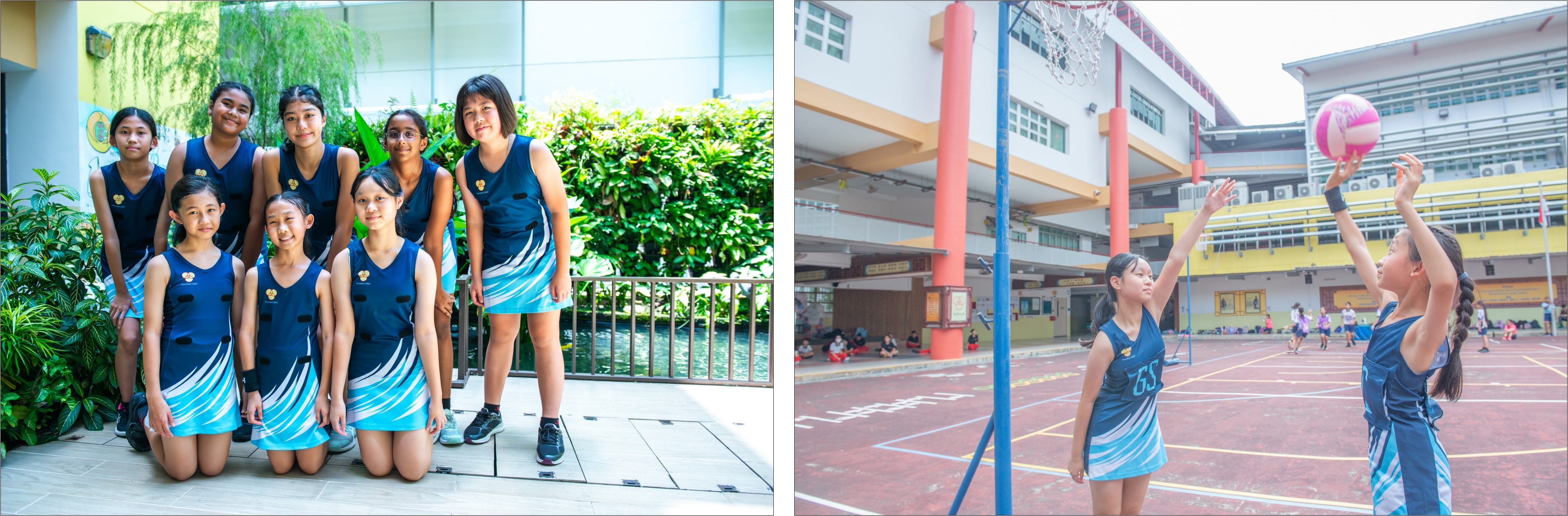 Netball students in action.