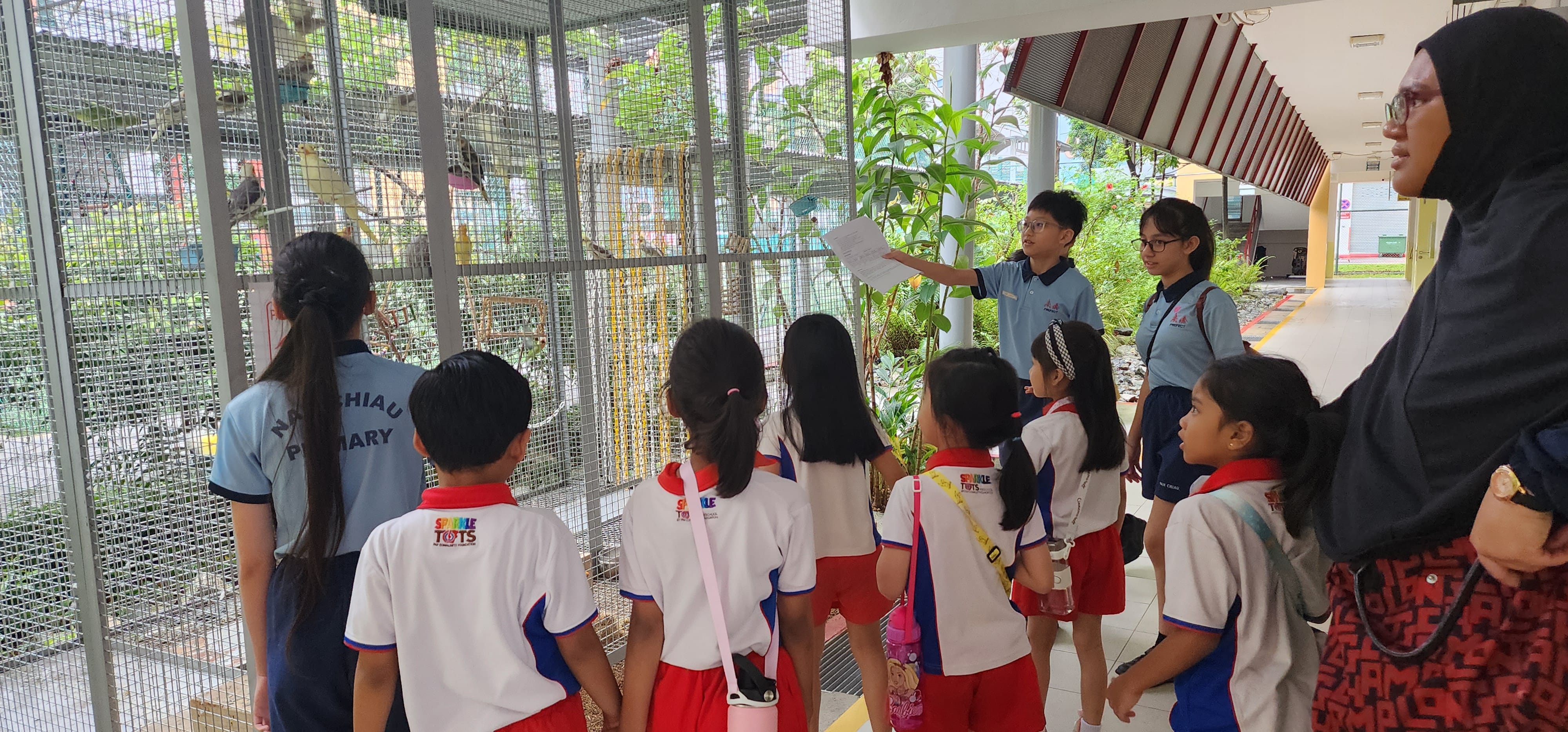 Student leaders leading the school tour.