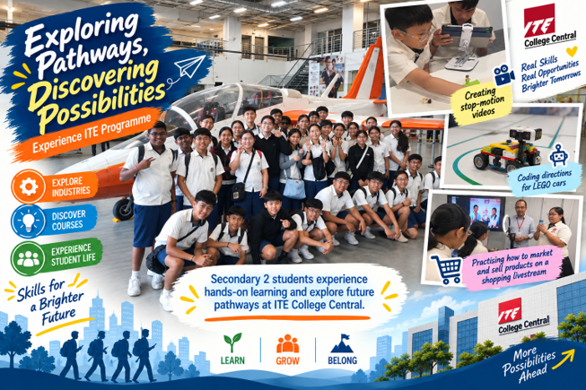 Secondary 2 students experiencing future pathways with ITE College