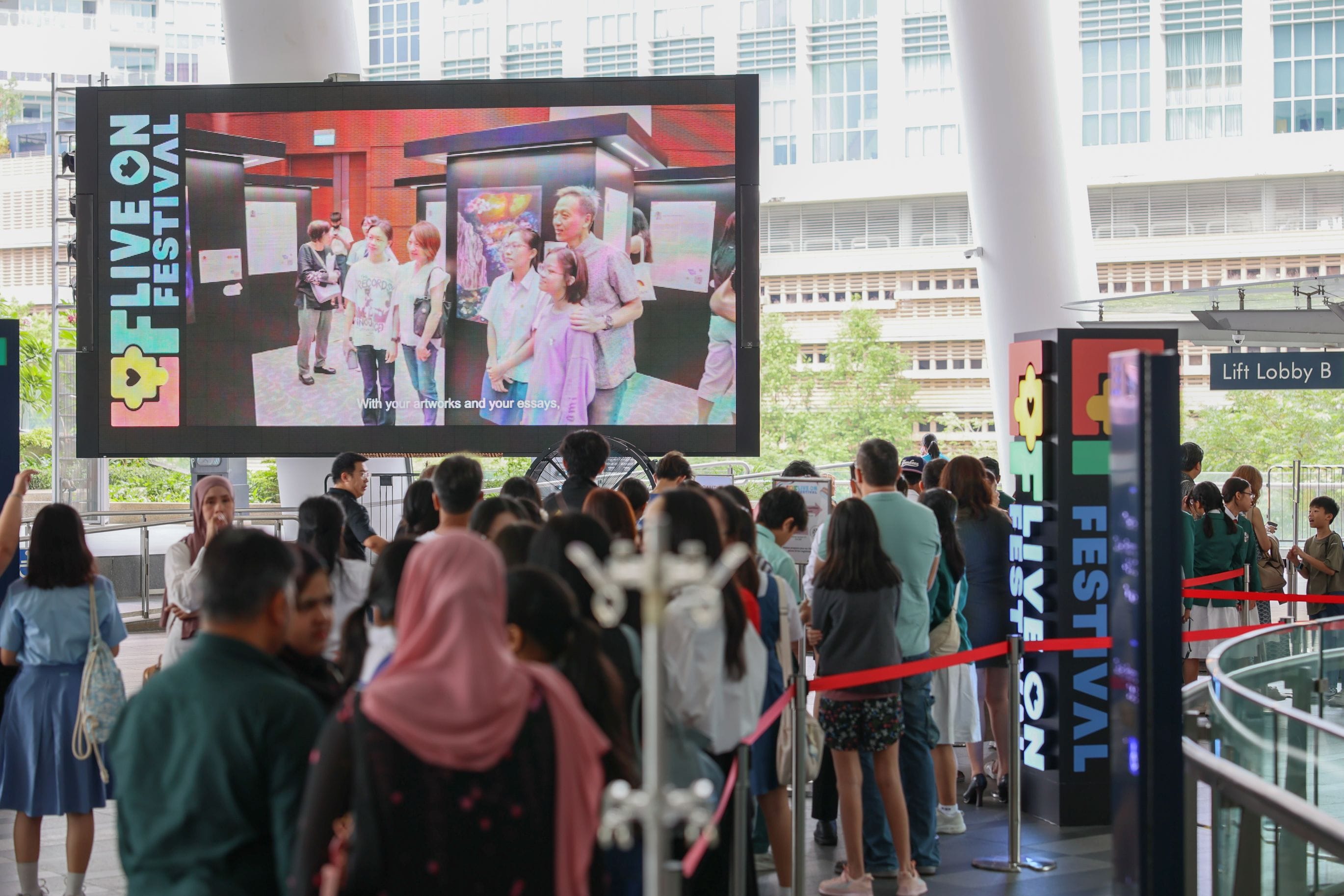 Guests of the Live On Festival Awards Ceremony 2025 queuing to register their attendance