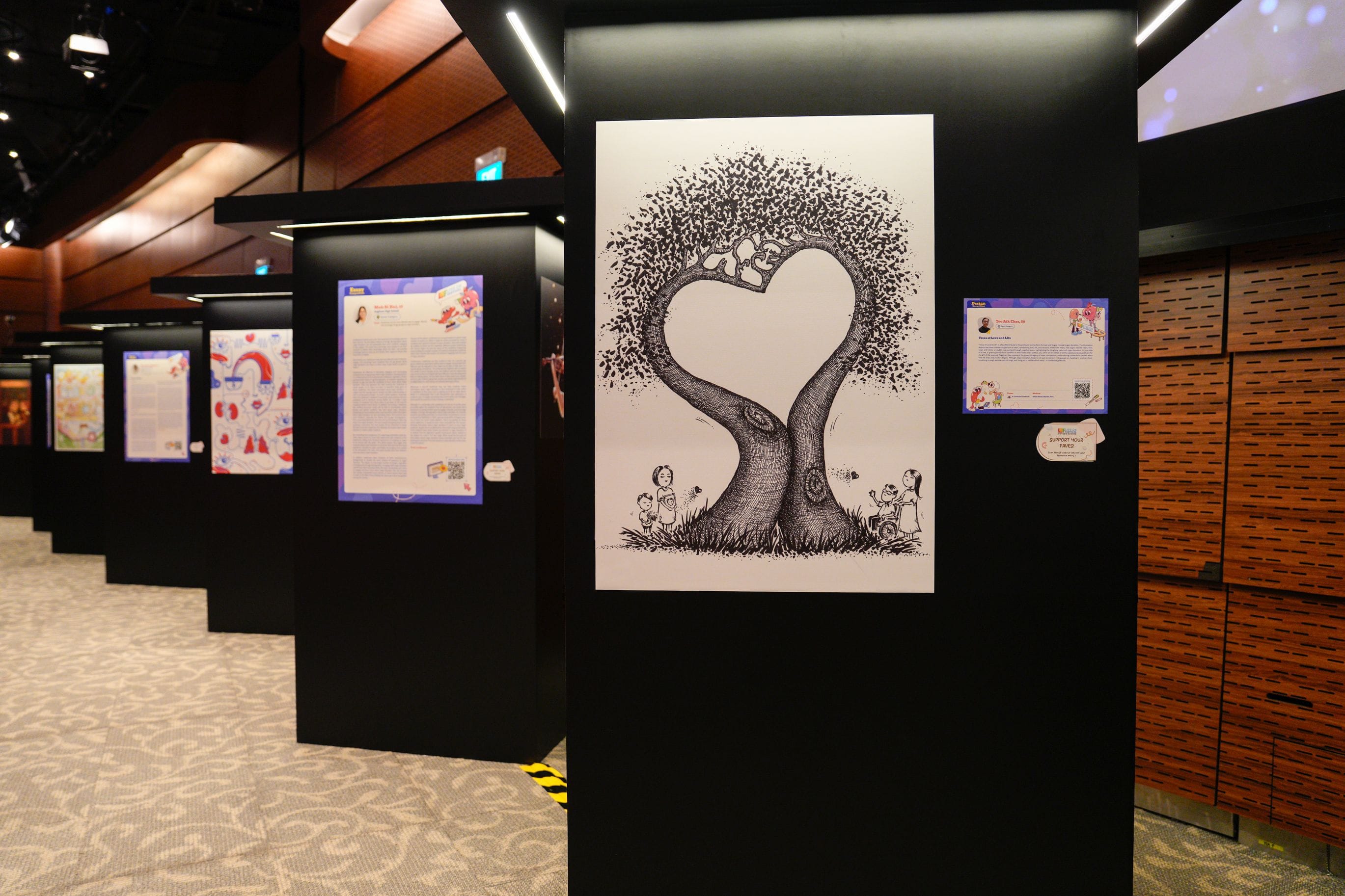 A photograph of multiple islands showcasing various winning essays and artworks