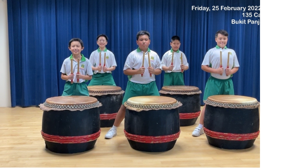 students practising for festive drums