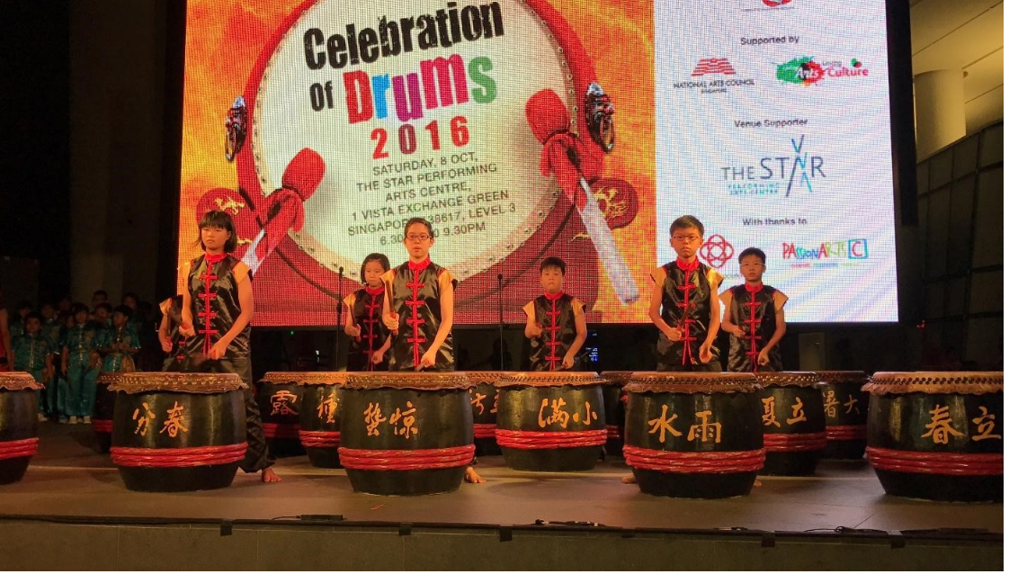 students practising for festive drums