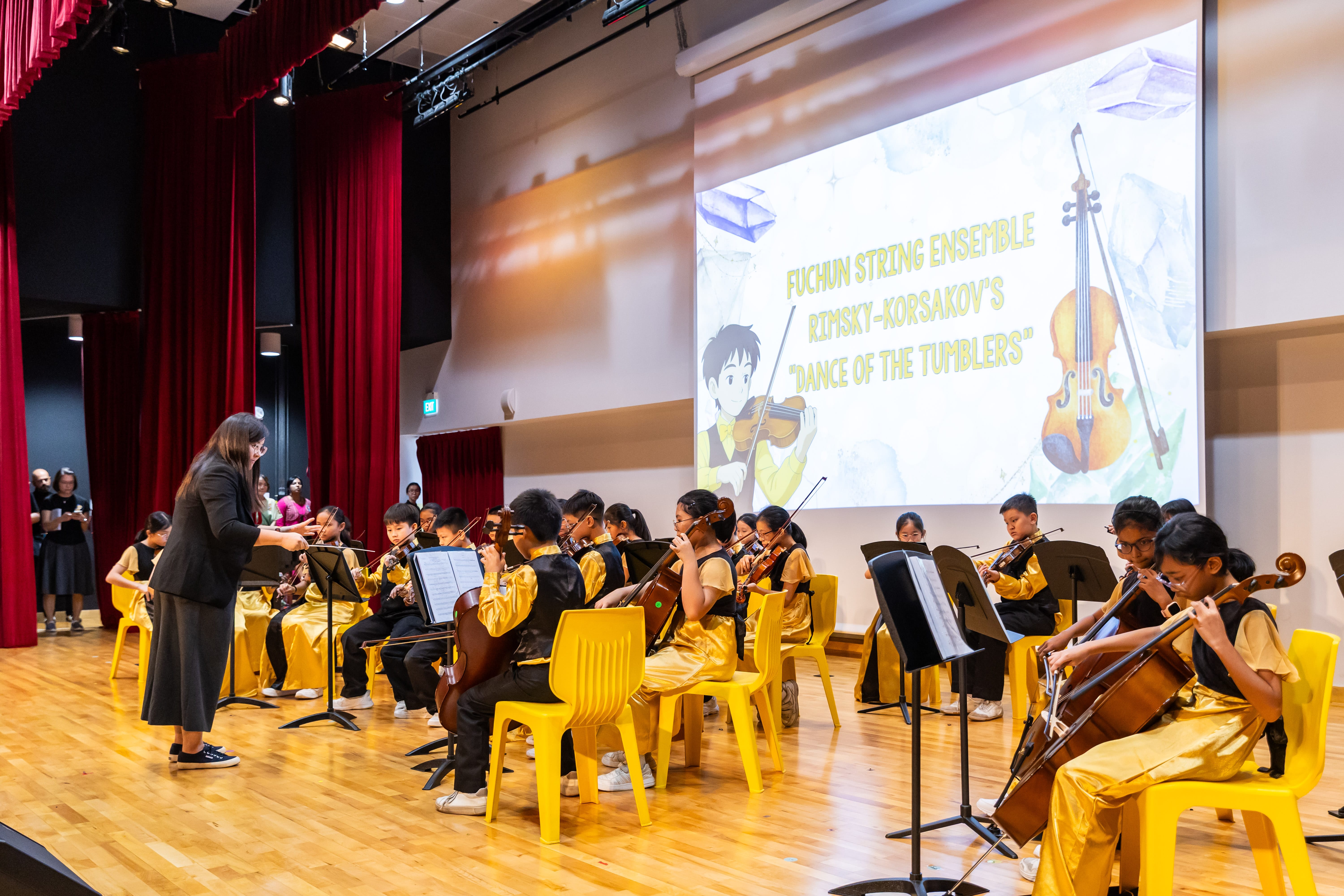 Fuchun Primary School String Ensemble performing during Arts Fiesta.