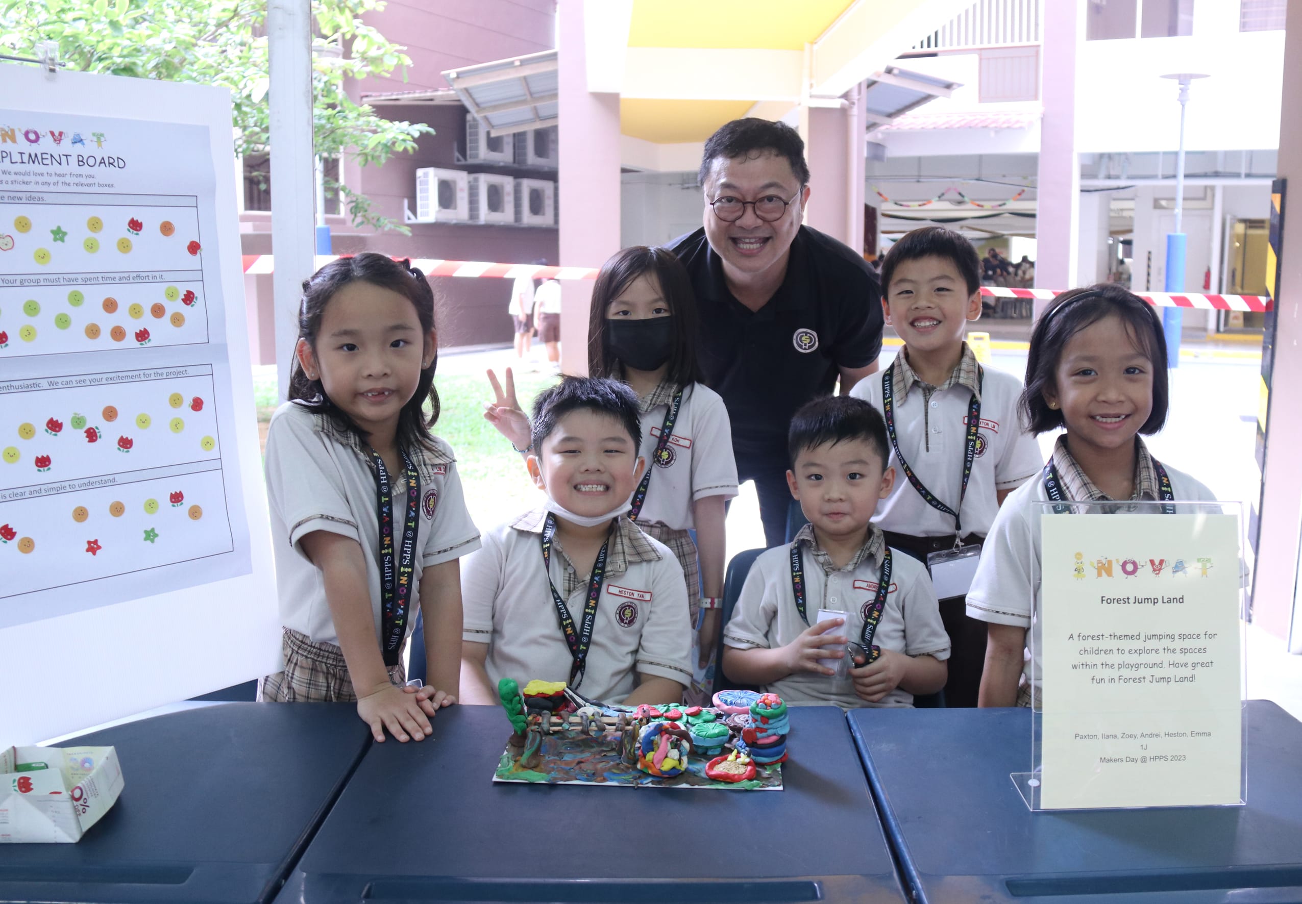 Students with their playgound model