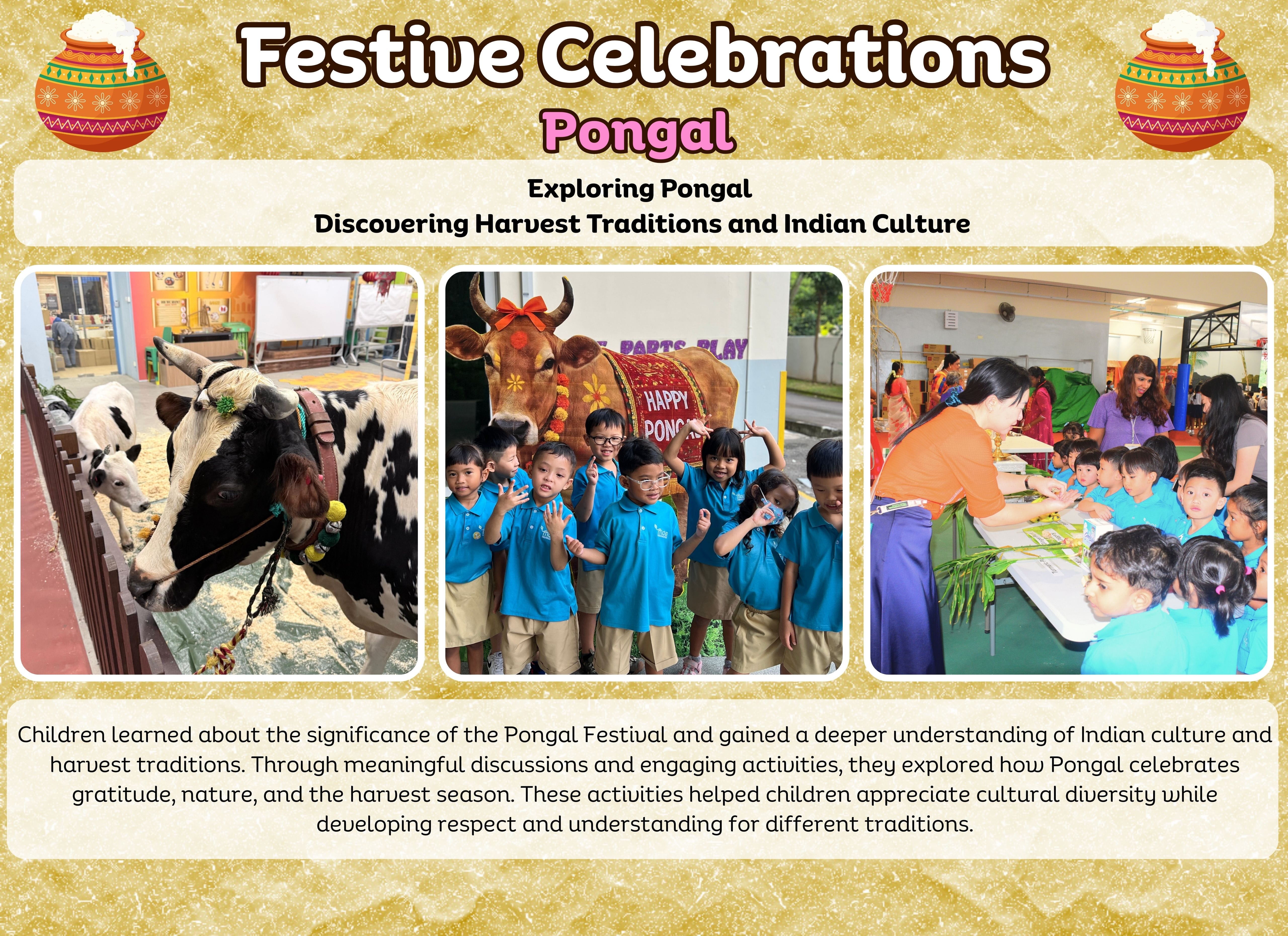 Image showcase students celebrating Pongal