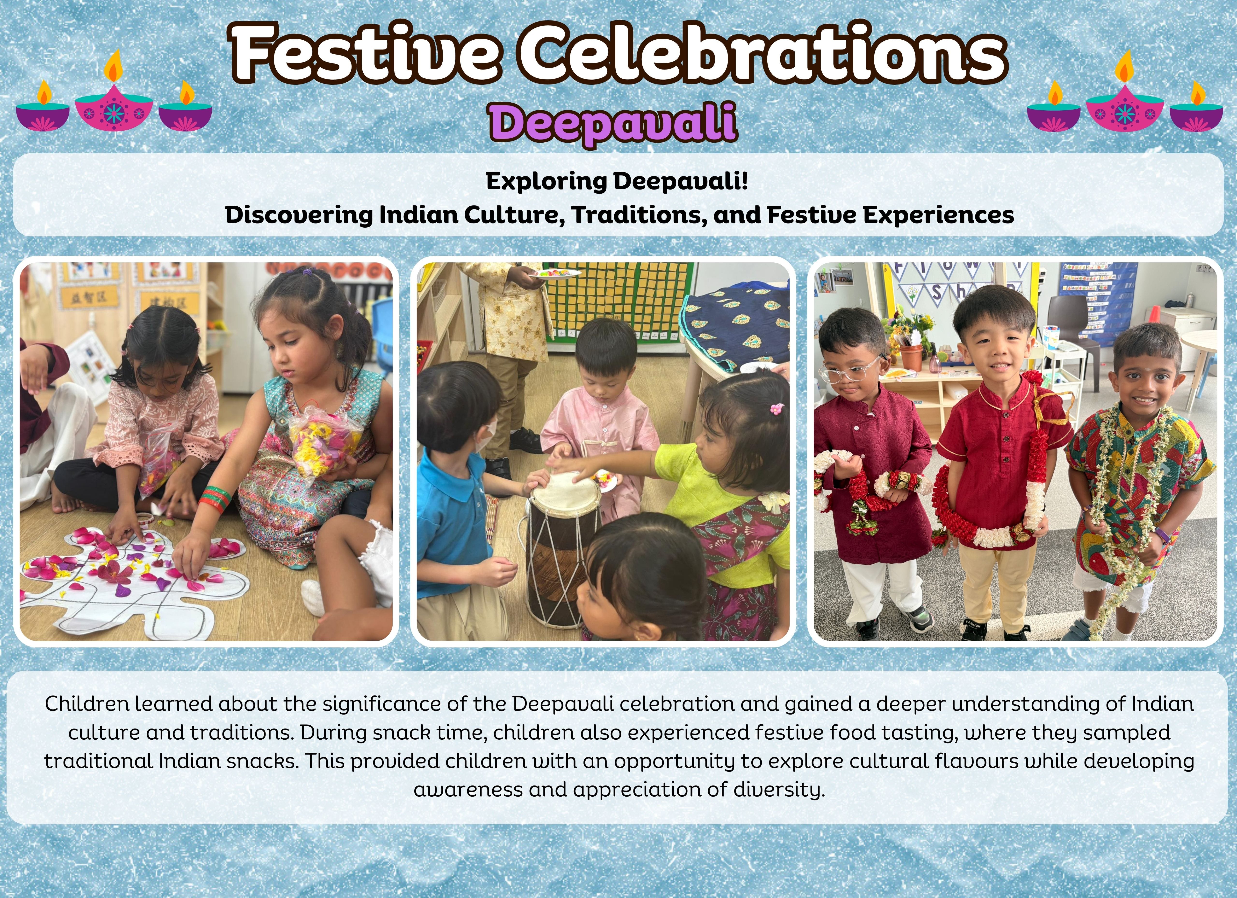 Image showcase students celebrating Deepavali