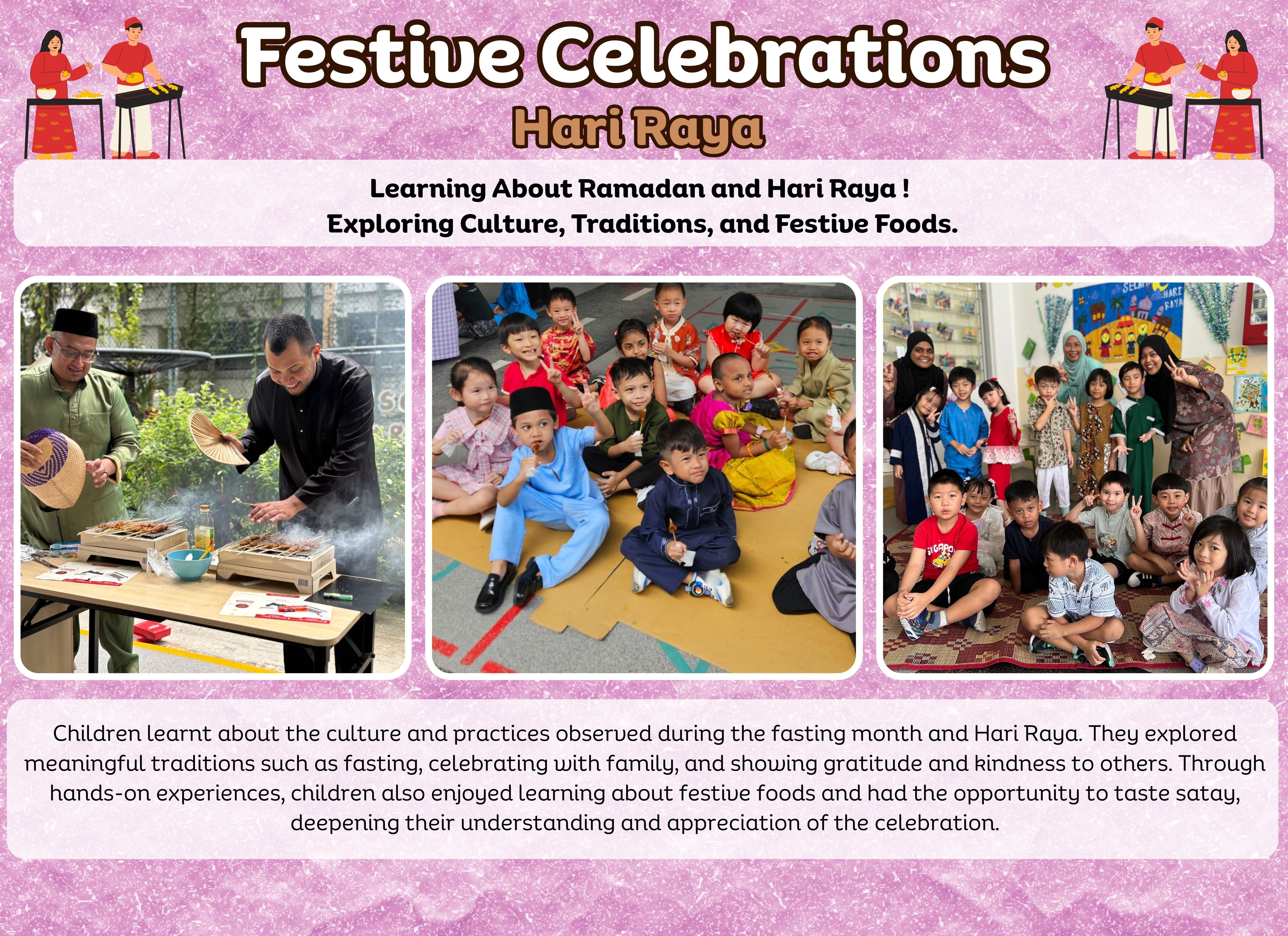 Image showcase students celebrating Hari Raya