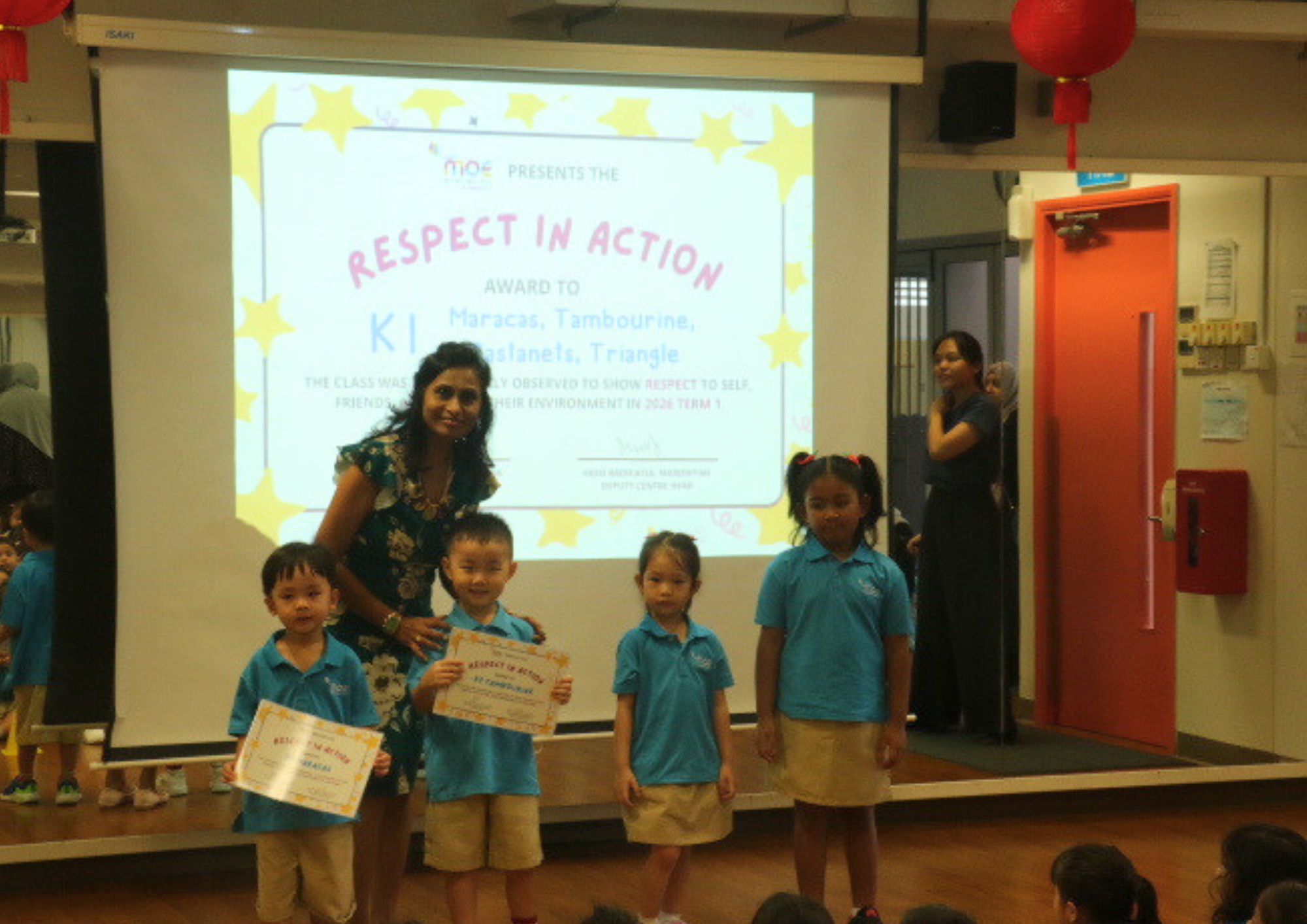 Every term, classes that displayed the Value highlighted previously are awarded with a certificate.