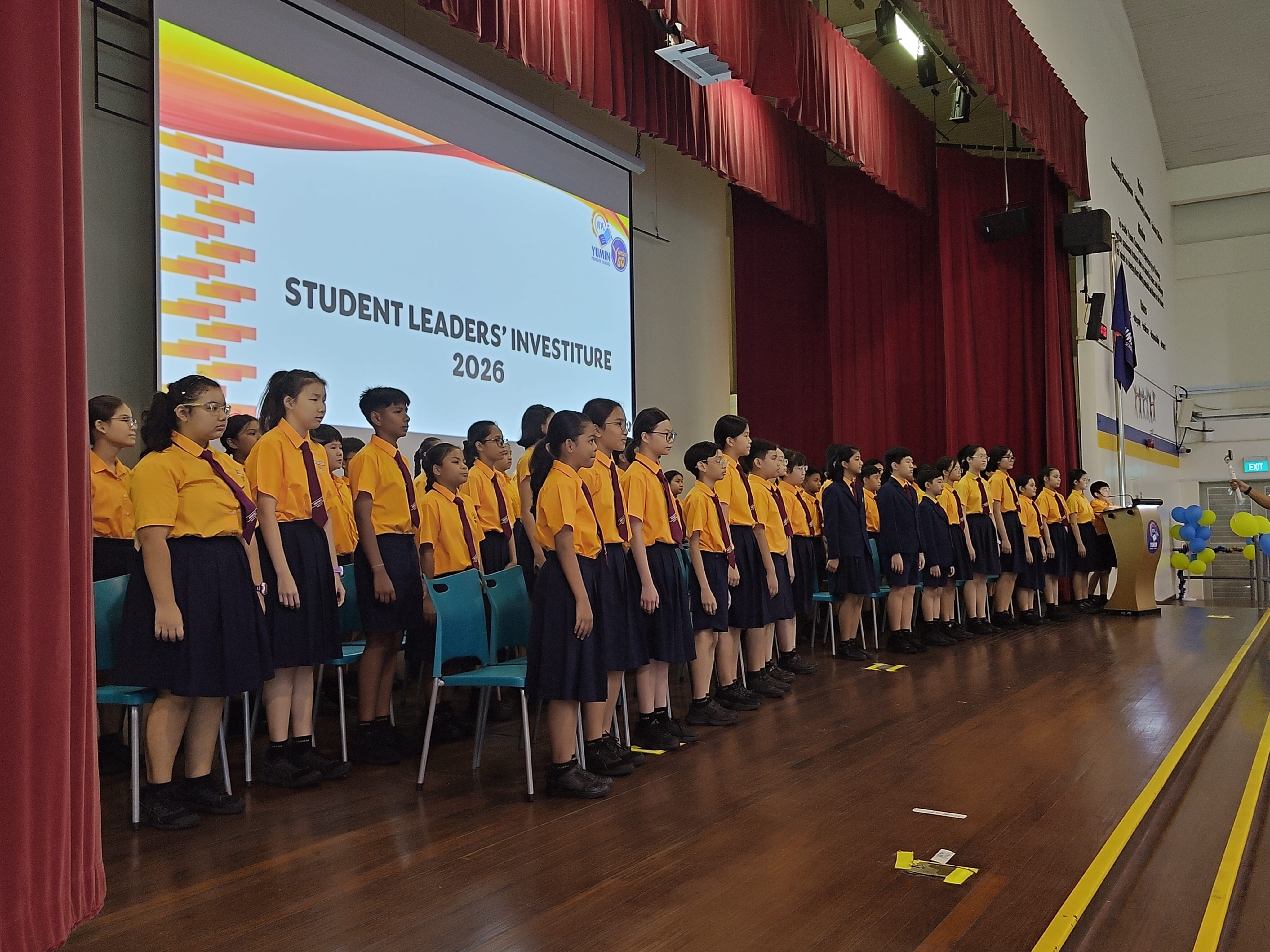 Student Leaders on stage