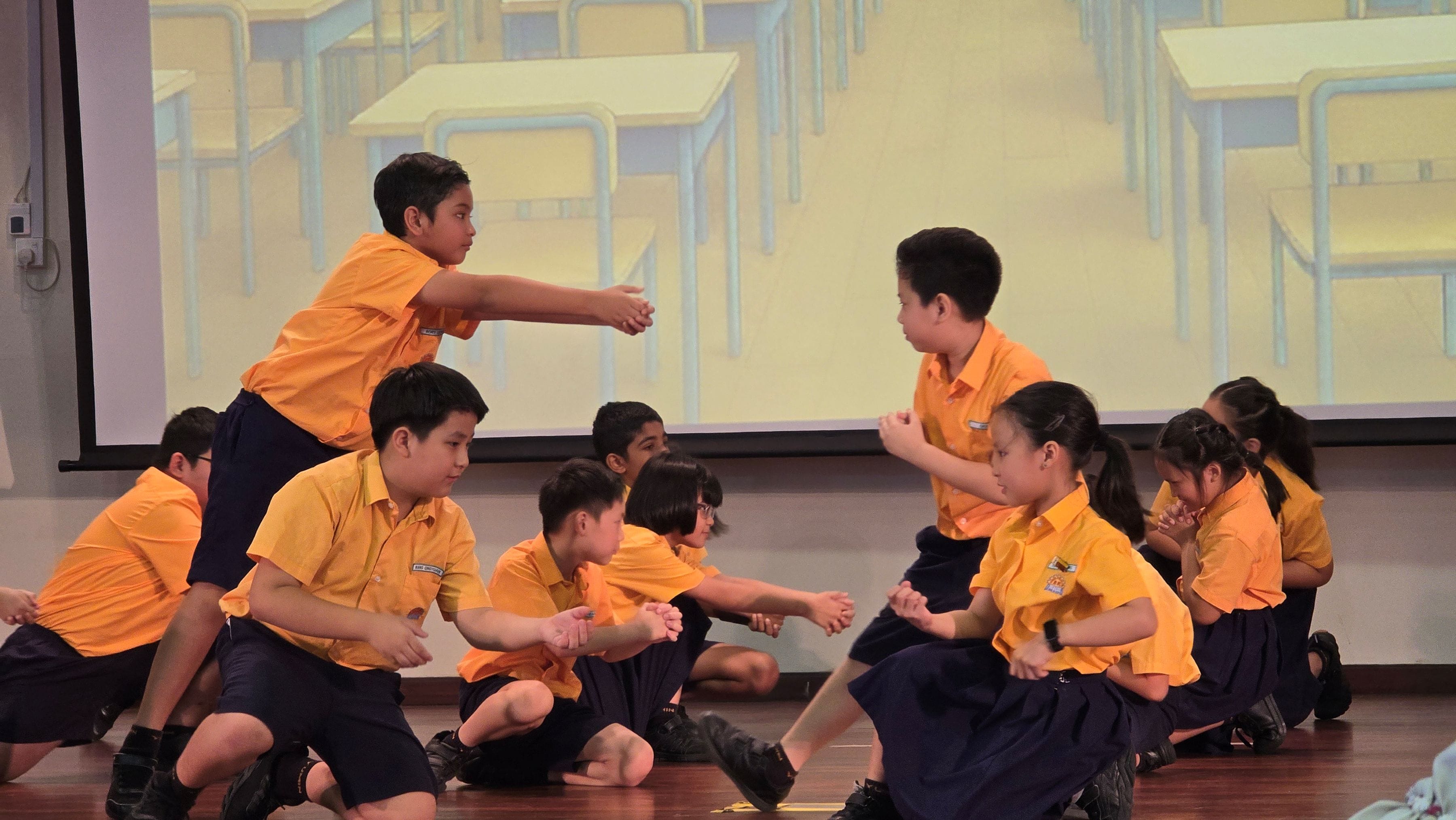 P3 students having a showcase during Champions Day