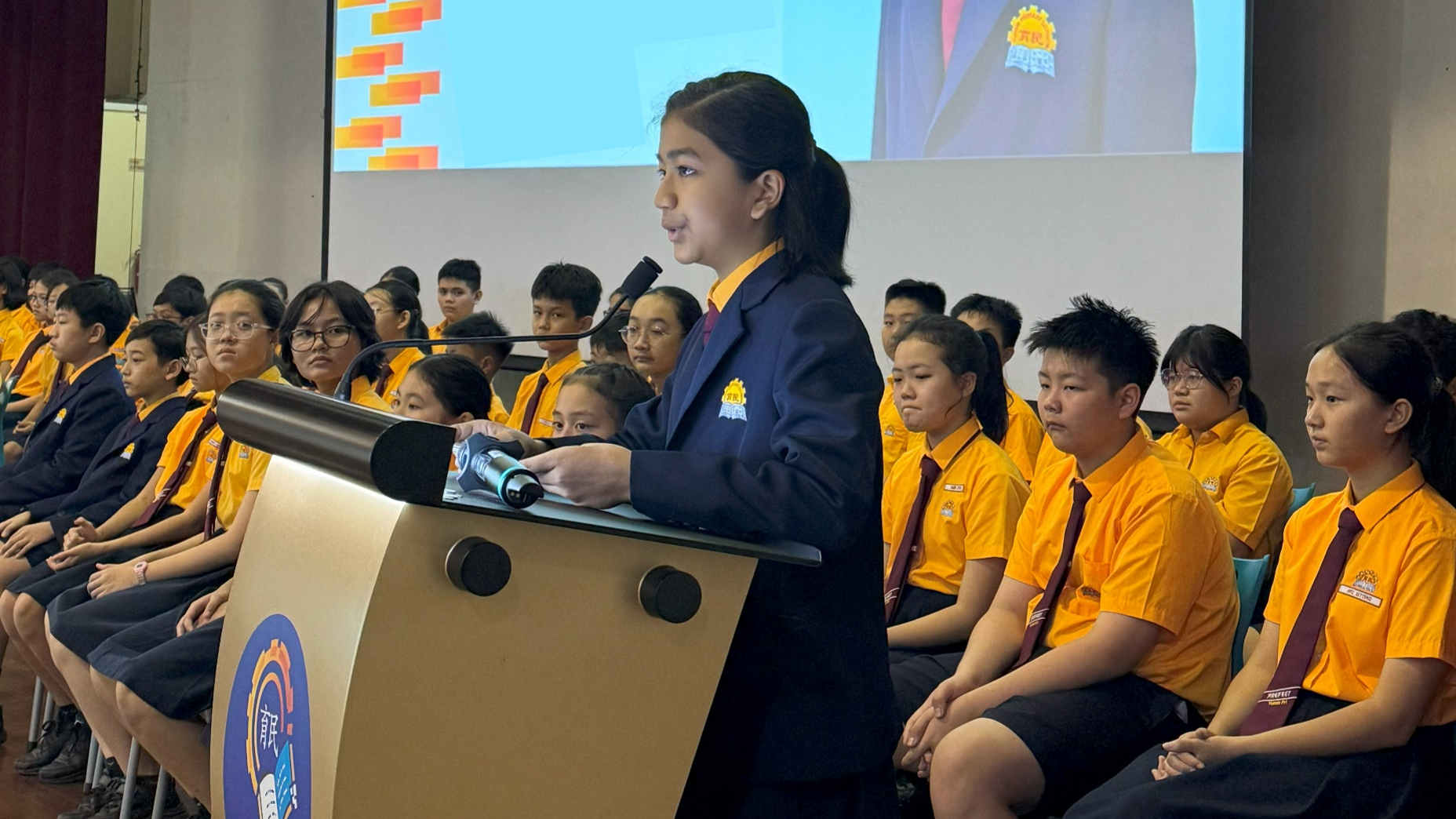 Our Head Prefect giving a speech