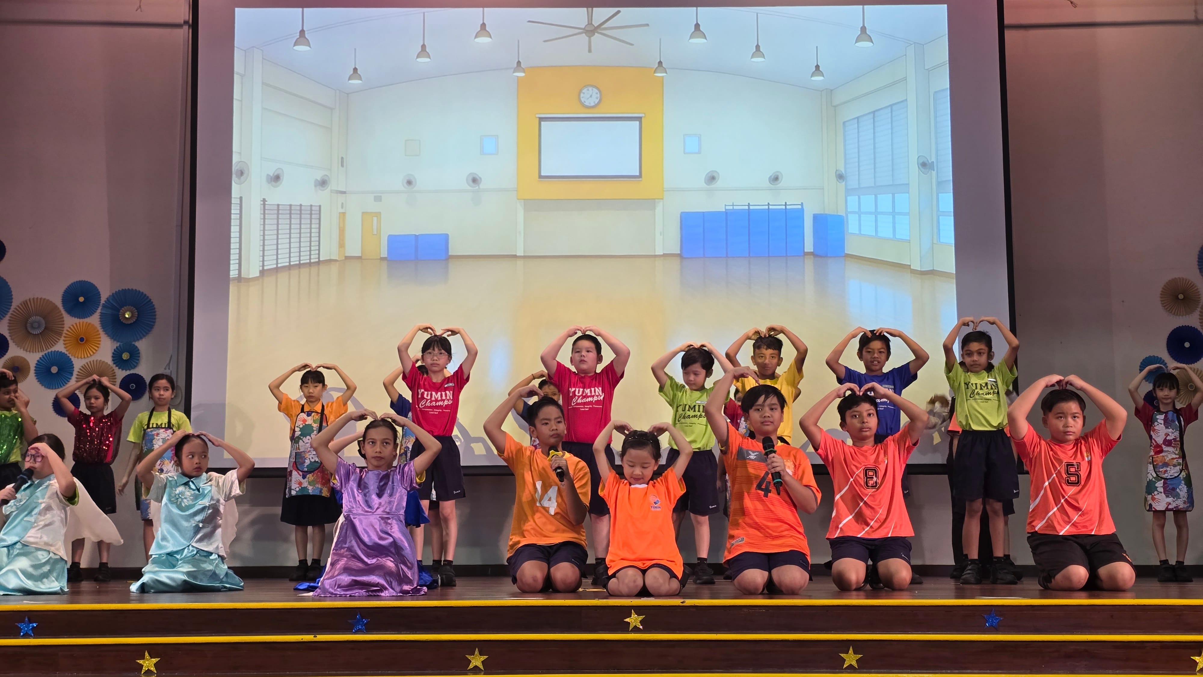 P3 students having a showcase during Champions Day