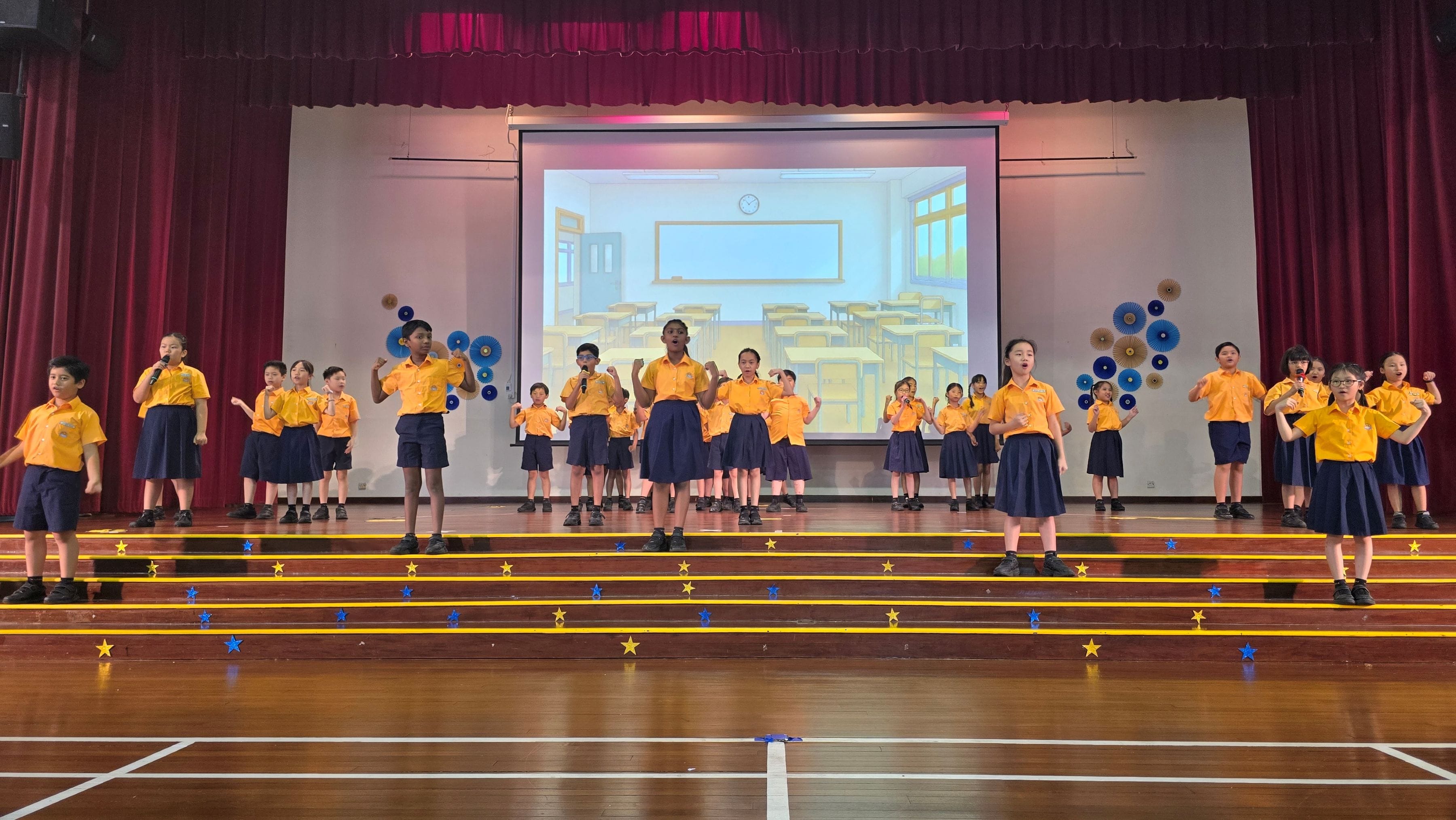 P3 students having a showcase during Champions Day