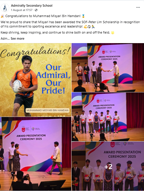Our Student Muhmmad Misyari Bin Hamdan been awarded the SOF-Peter Lim Scholarship