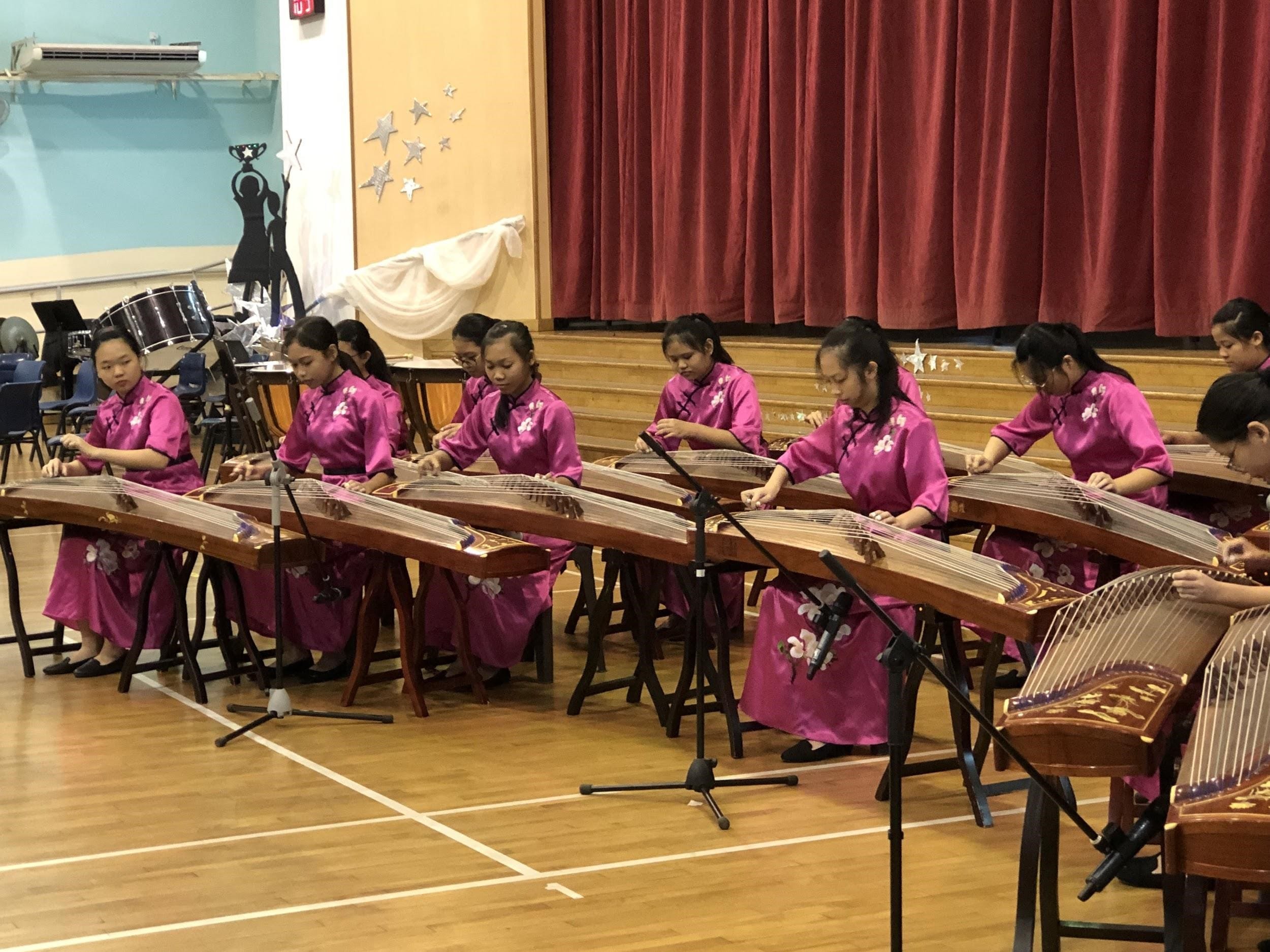 The performers at the Speech Day Concert, enticing the crowd with melodious tunes.