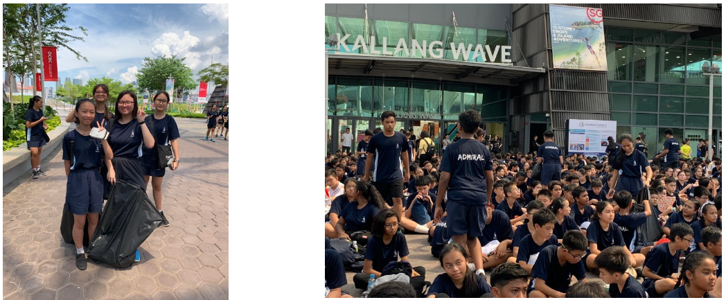 Our members leading the recycling efforts during the Admirals' Run at OCBC Square.