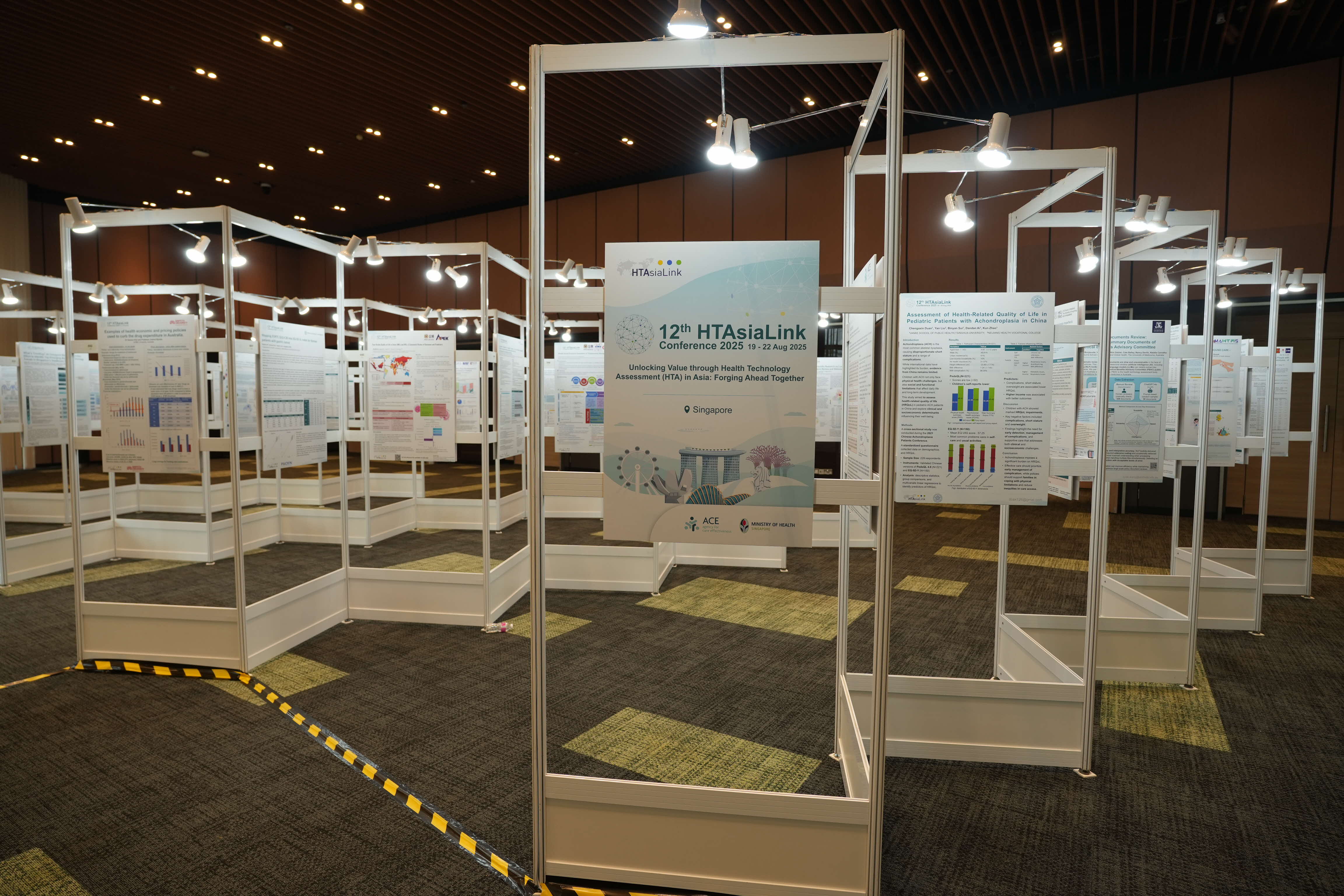 Abstract posters up for display