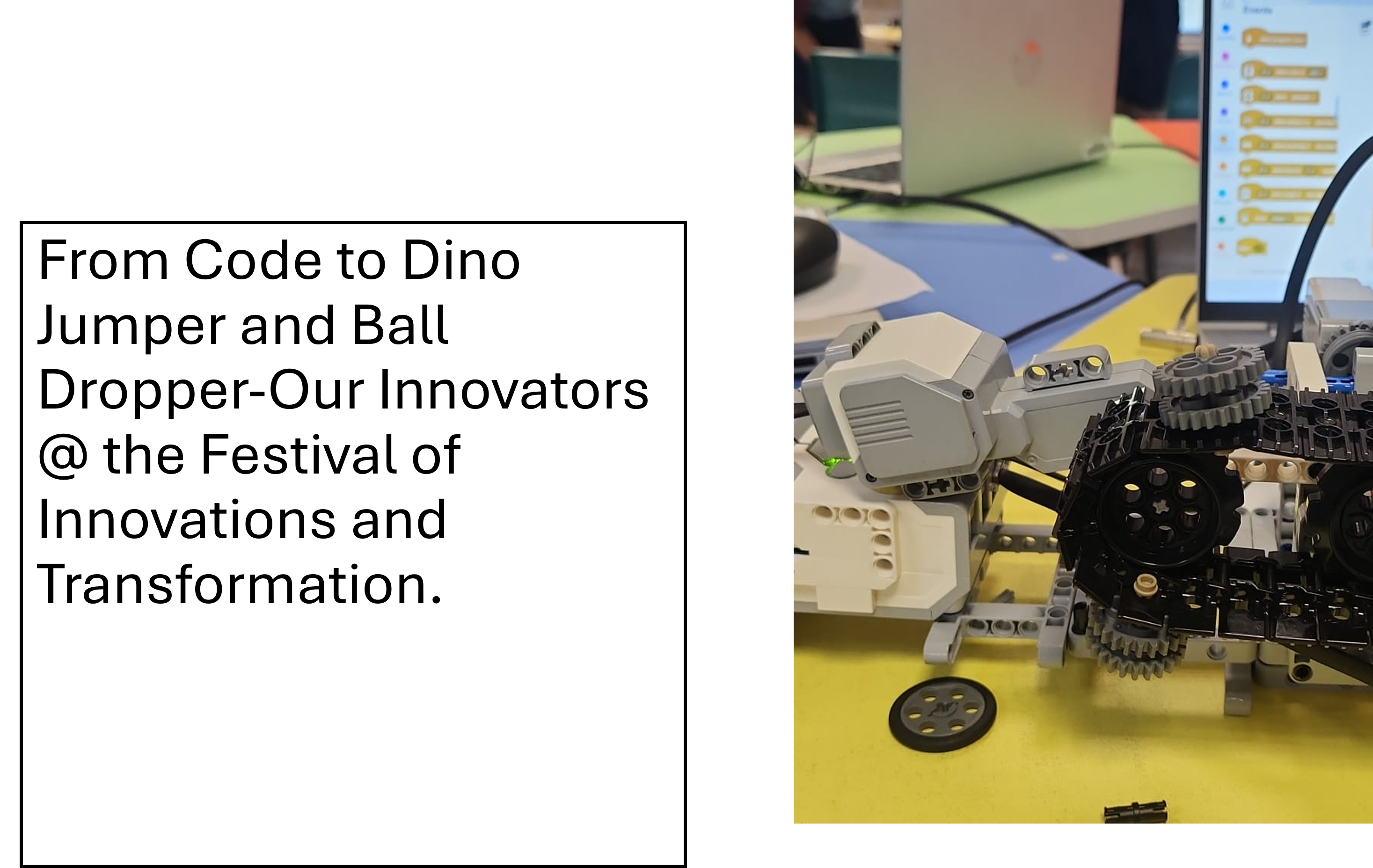 From Code to Dino Jumper and Ball Dropper - Our Innovators @ the Festival of Innovations and Transformation.