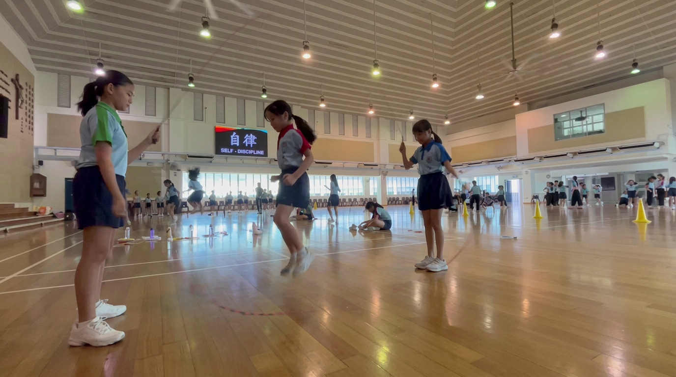 Dynamic Double Dutch in motion with teamwork and coordination