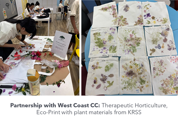 Students creating eco-prints with plant materials