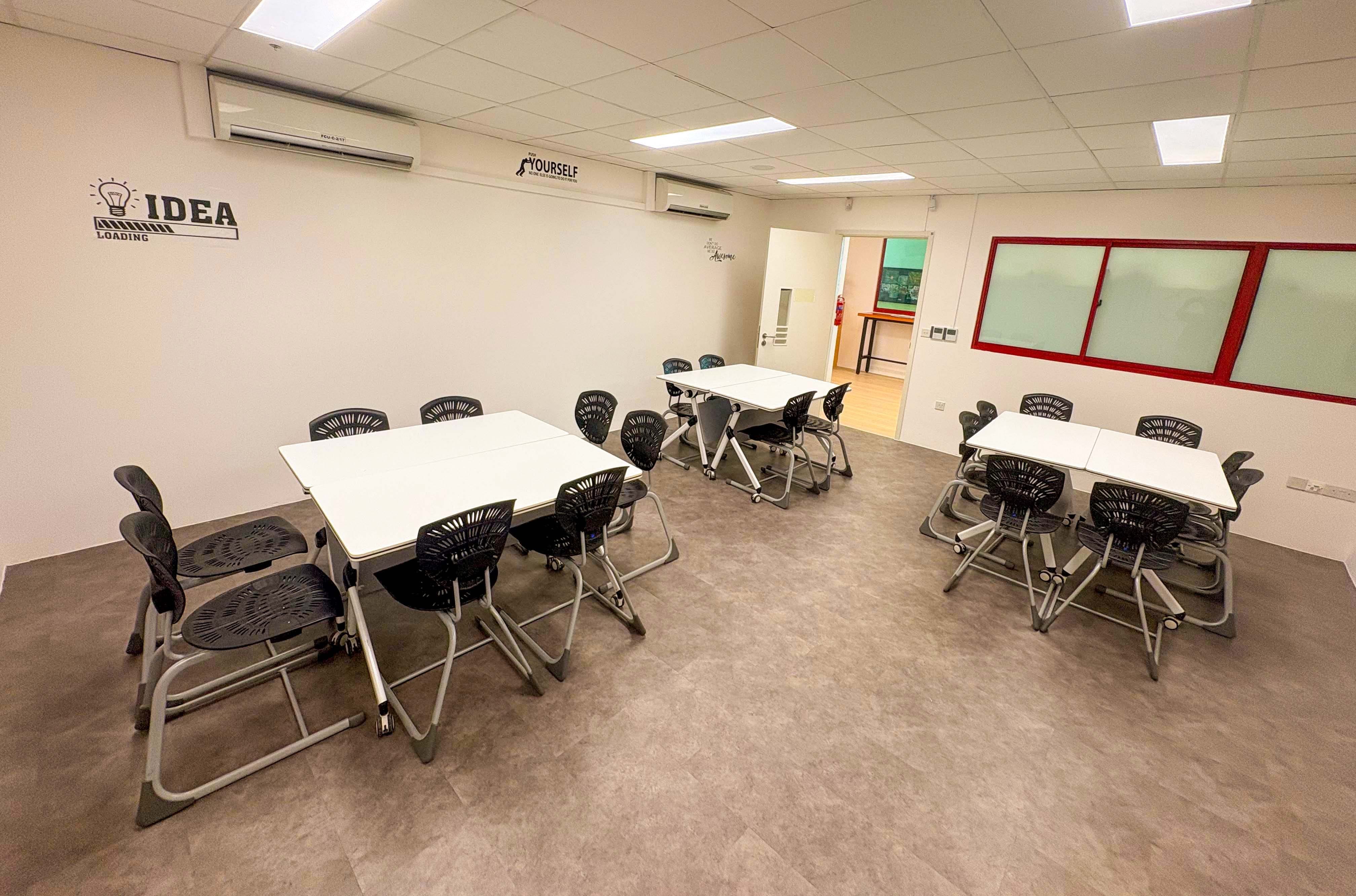 innovation harbour room within the school library for brainstorming and group works