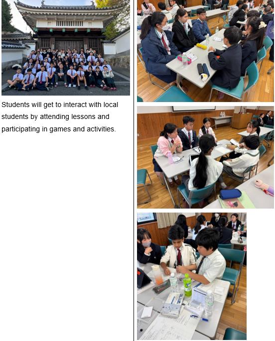 The images shows Queenstown secondary school students interacting with Japan high school students