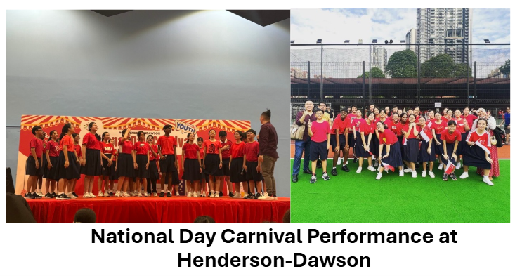 Students taking pictures together for national day carnival at henderson dawson.